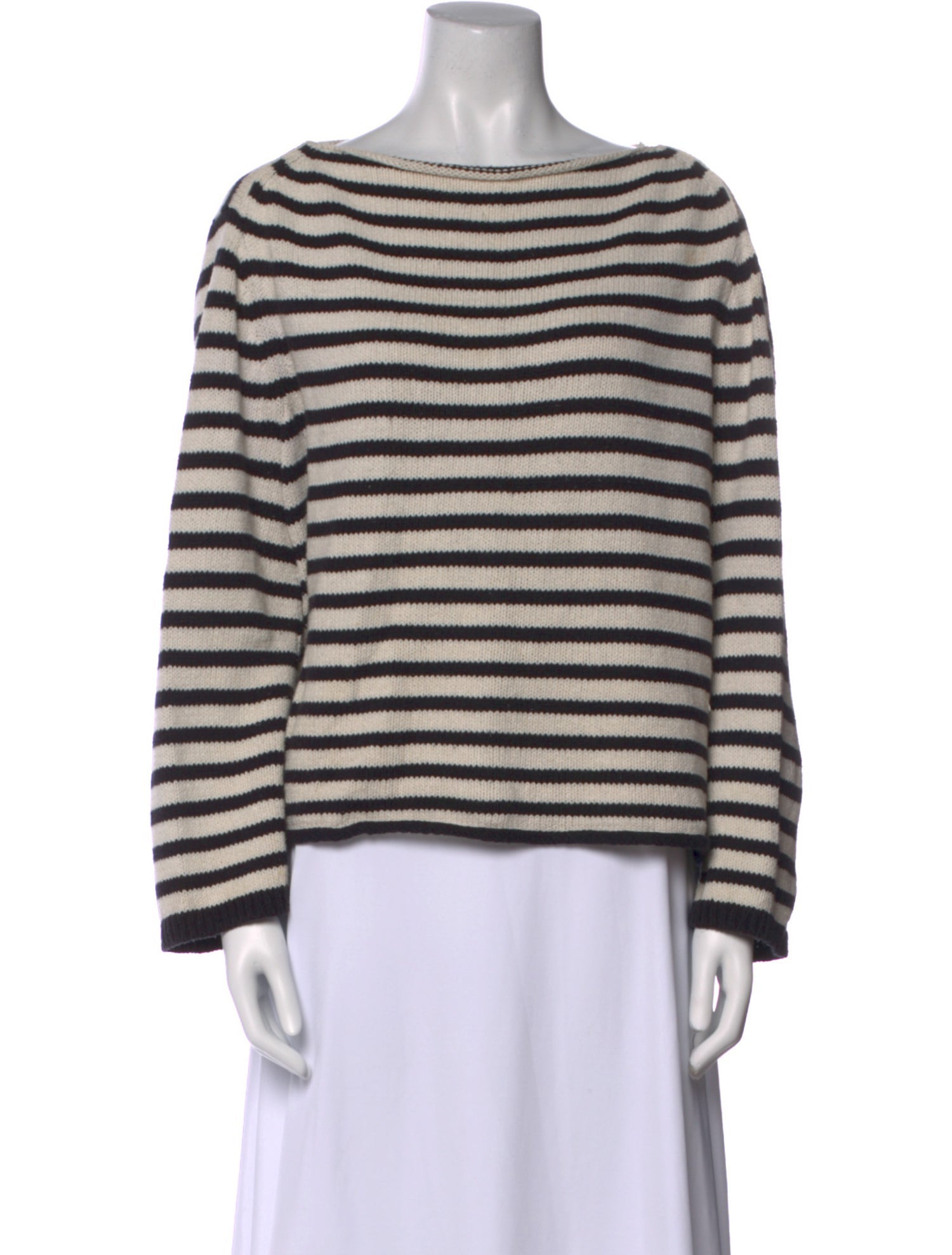 Vince Striped Bateau Neckline Sweater