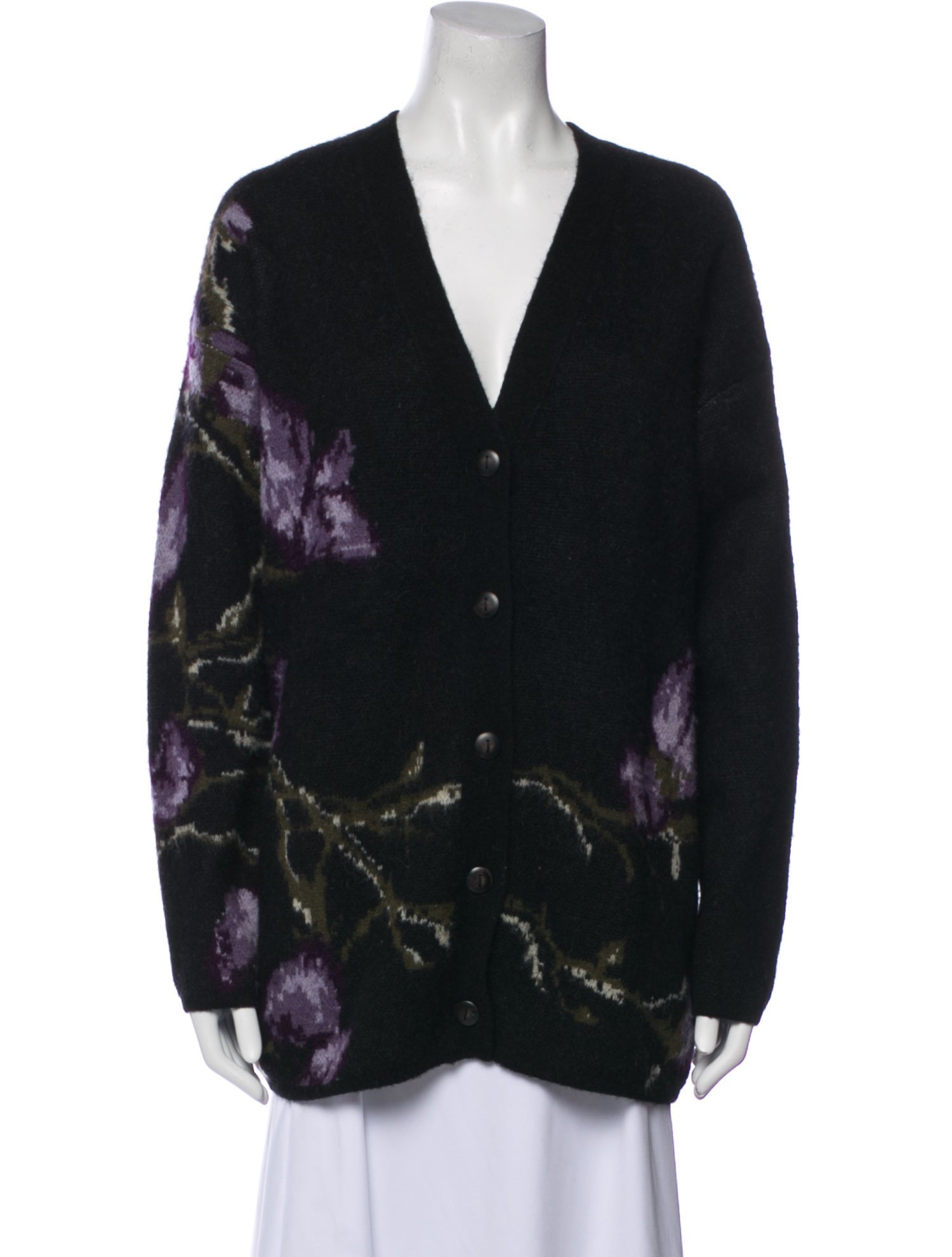 Vince Floral Print V-Neck Sweater w/ Tags