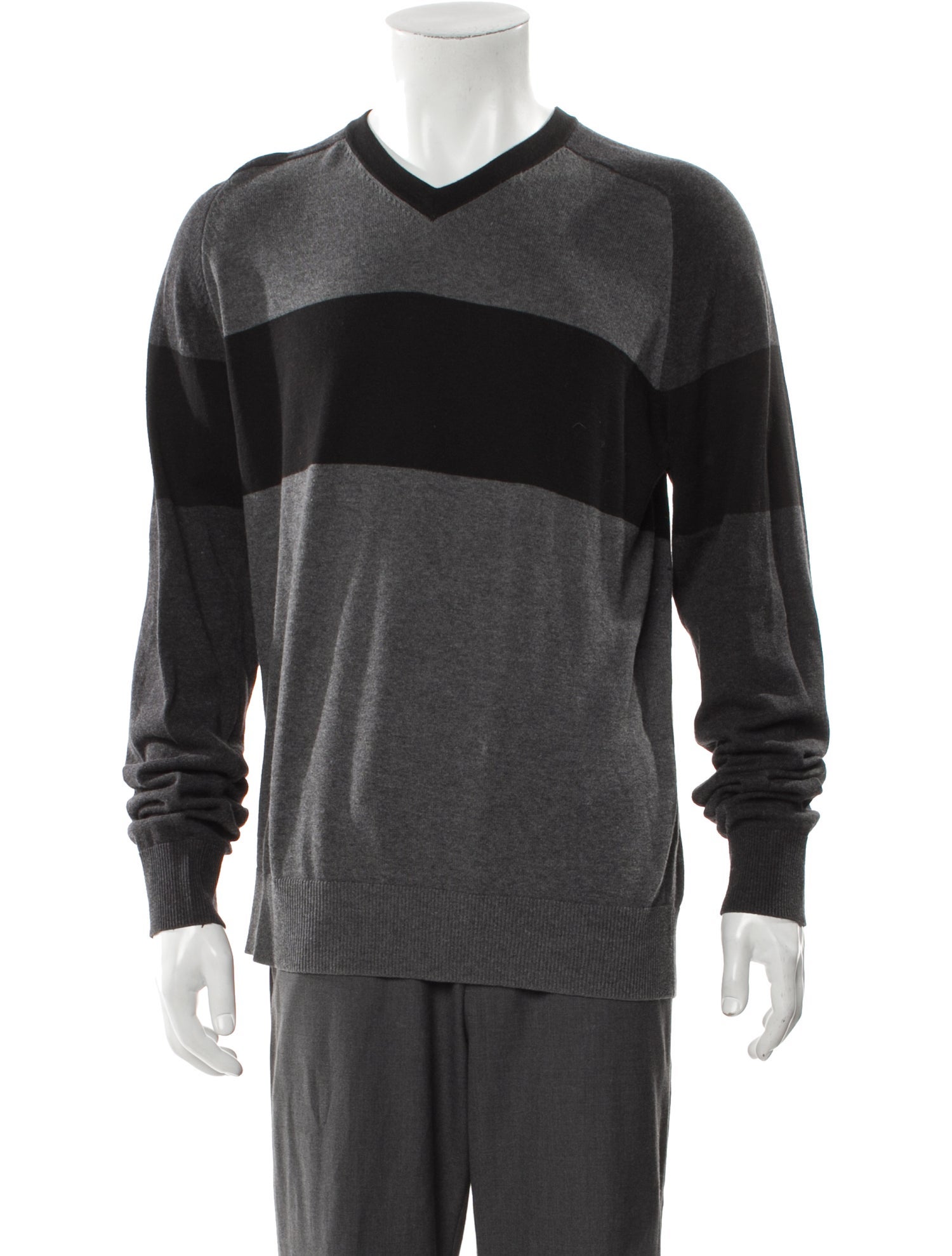 Vince Striped V-Neck Pullover
