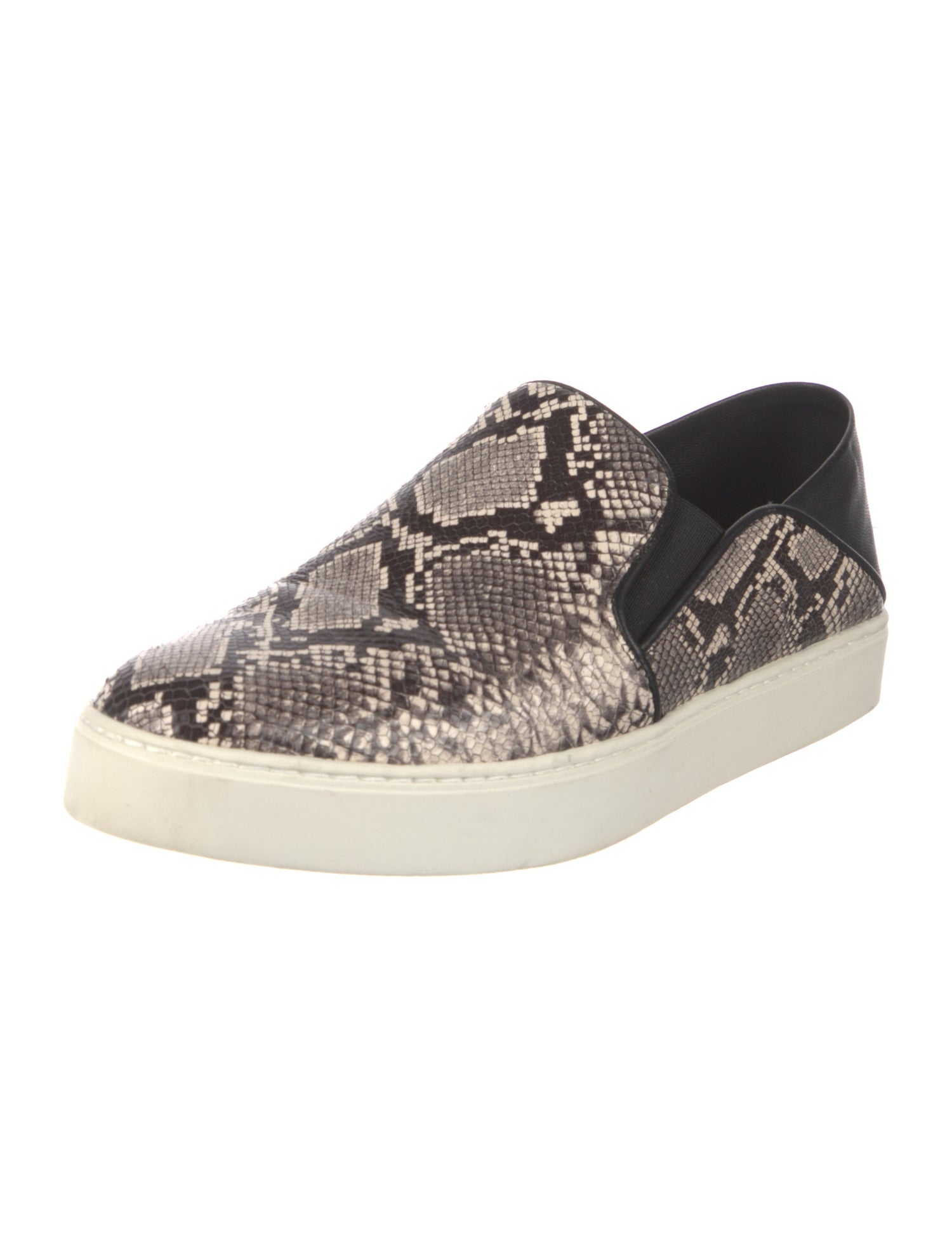 Vince Embossed Leather Animal Print Loafers