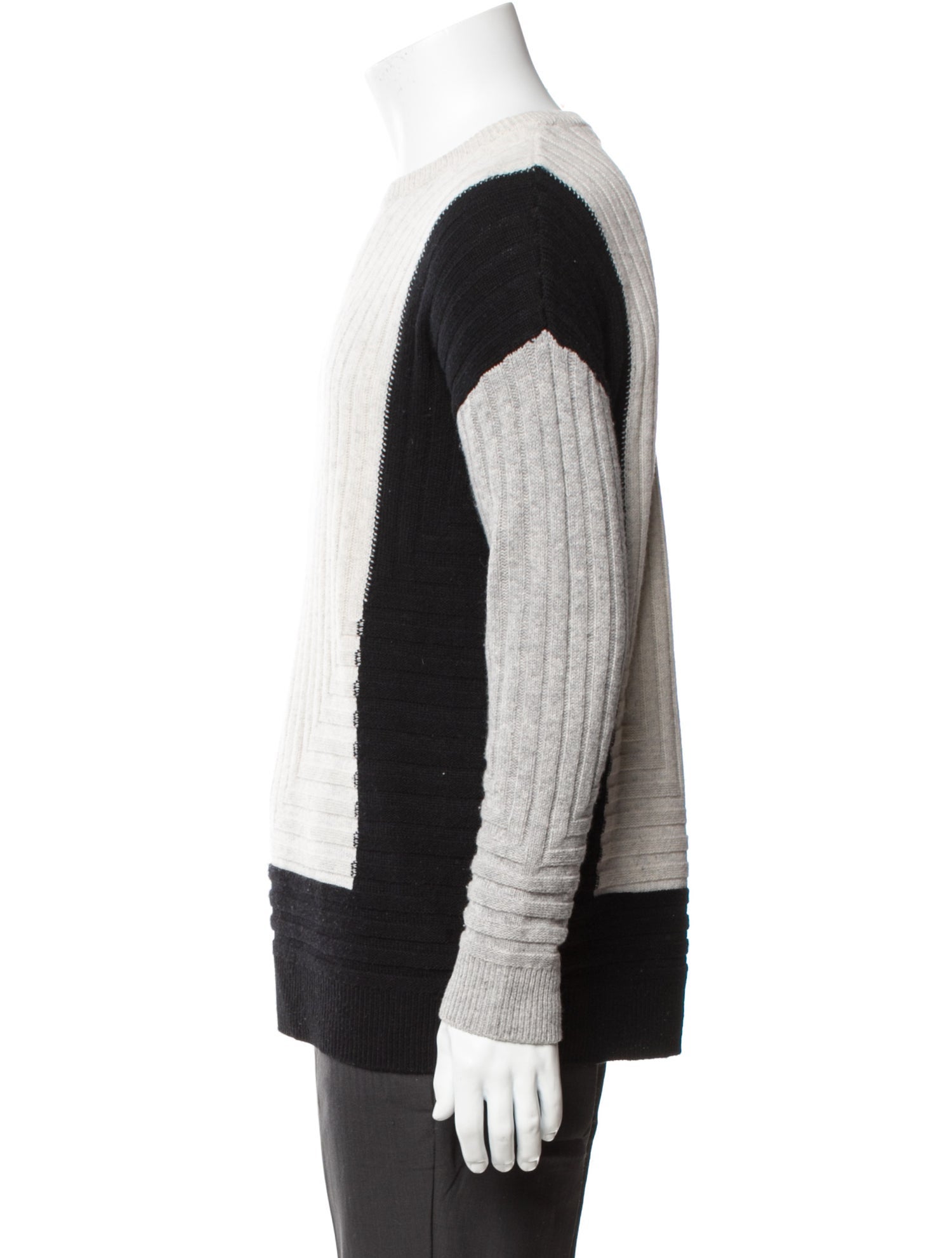 Vince Colorblock Pattern Crew Neck Pullover