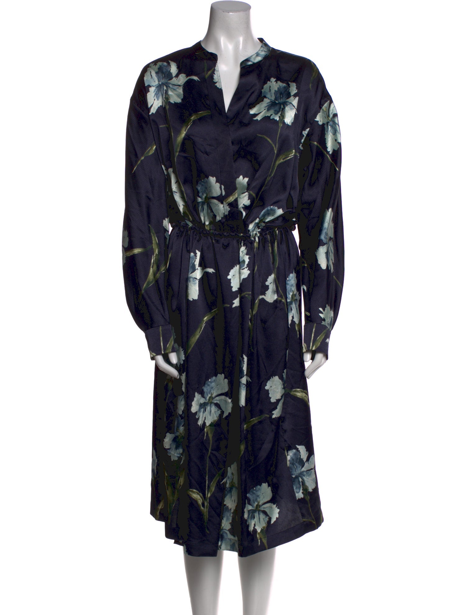 Vince Floral Print Midi Length Dress