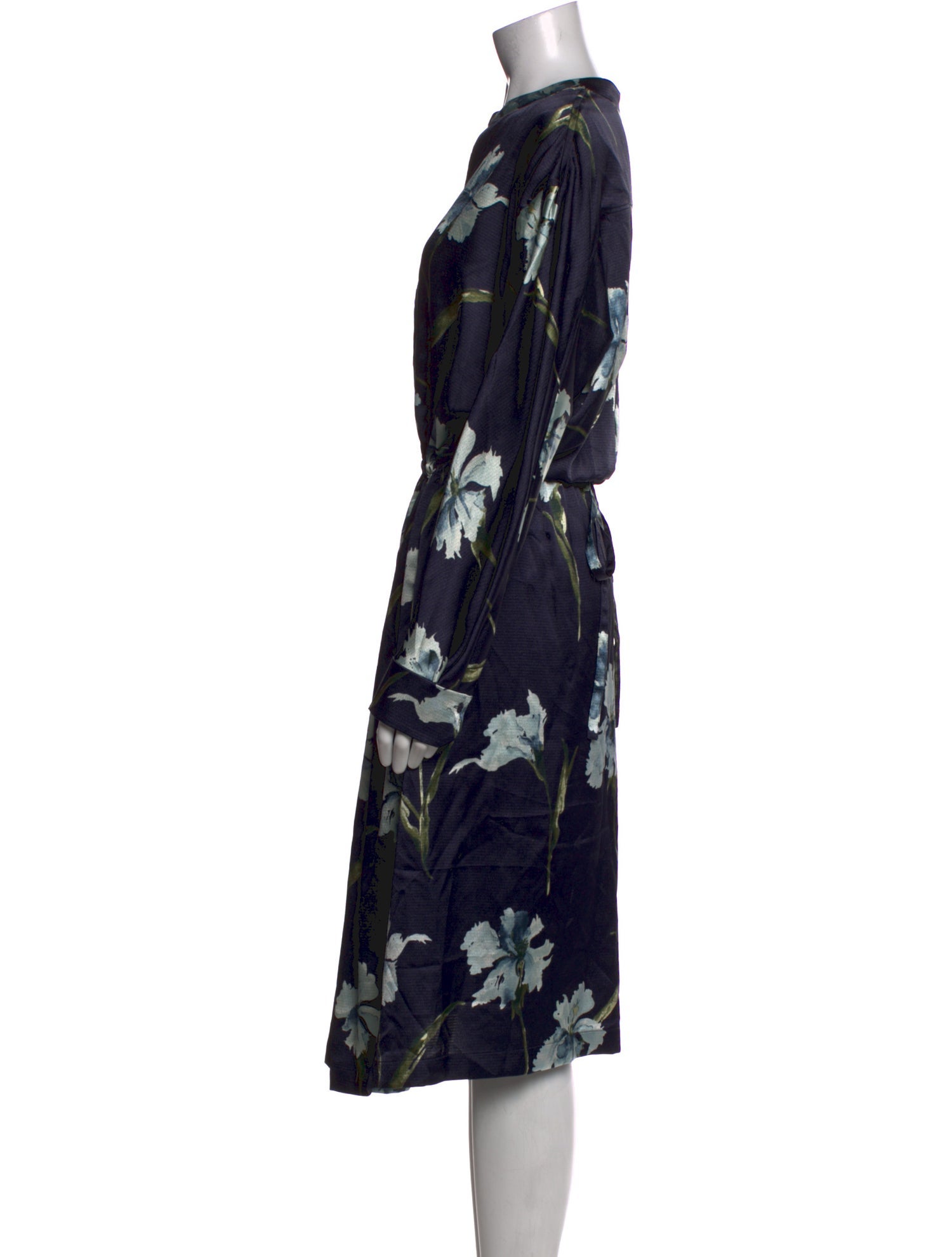 Vince Floral Print Midi Length Dress