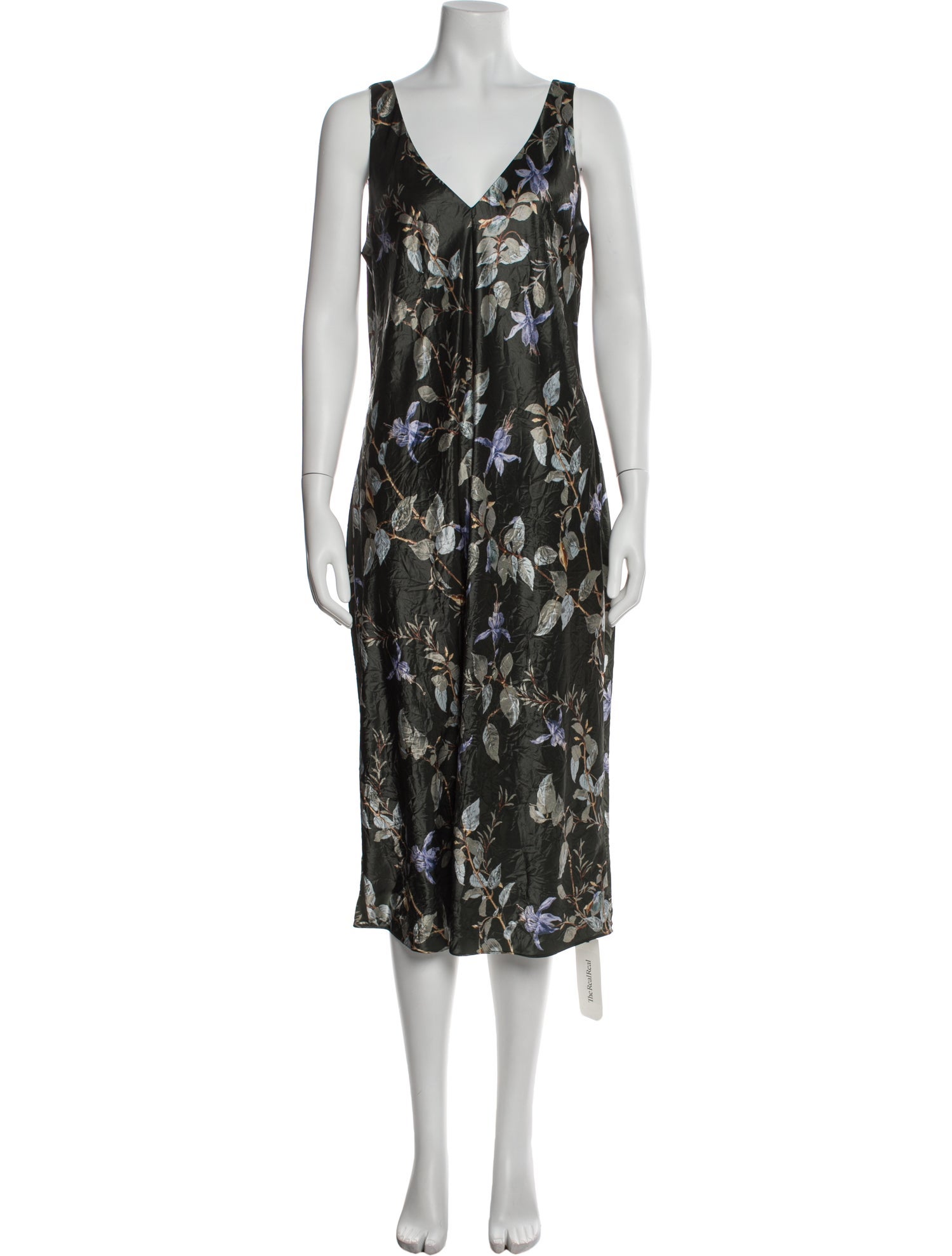 Vince Floral Print Midi Length Dress