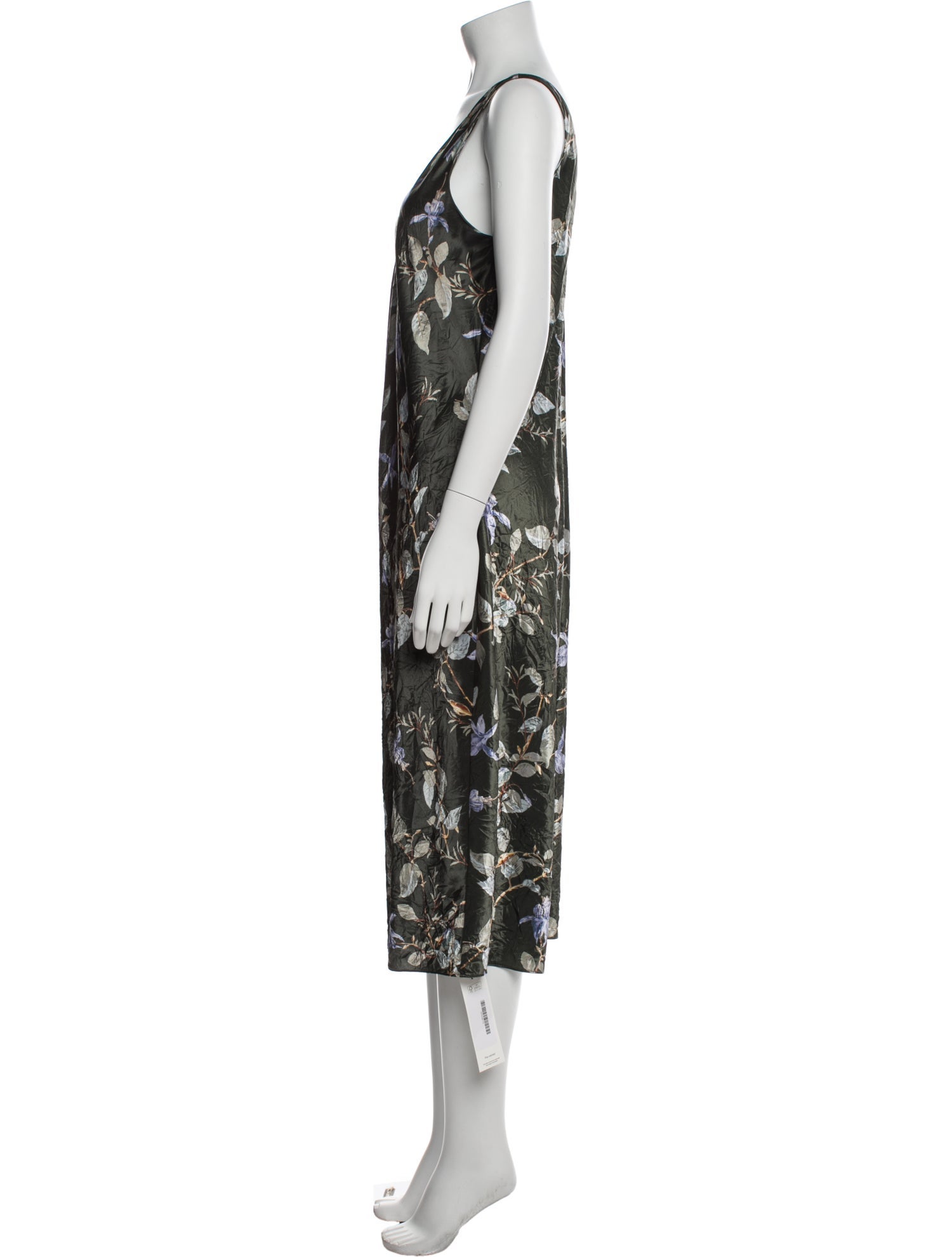 Vince Floral Print Midi Length Dress
