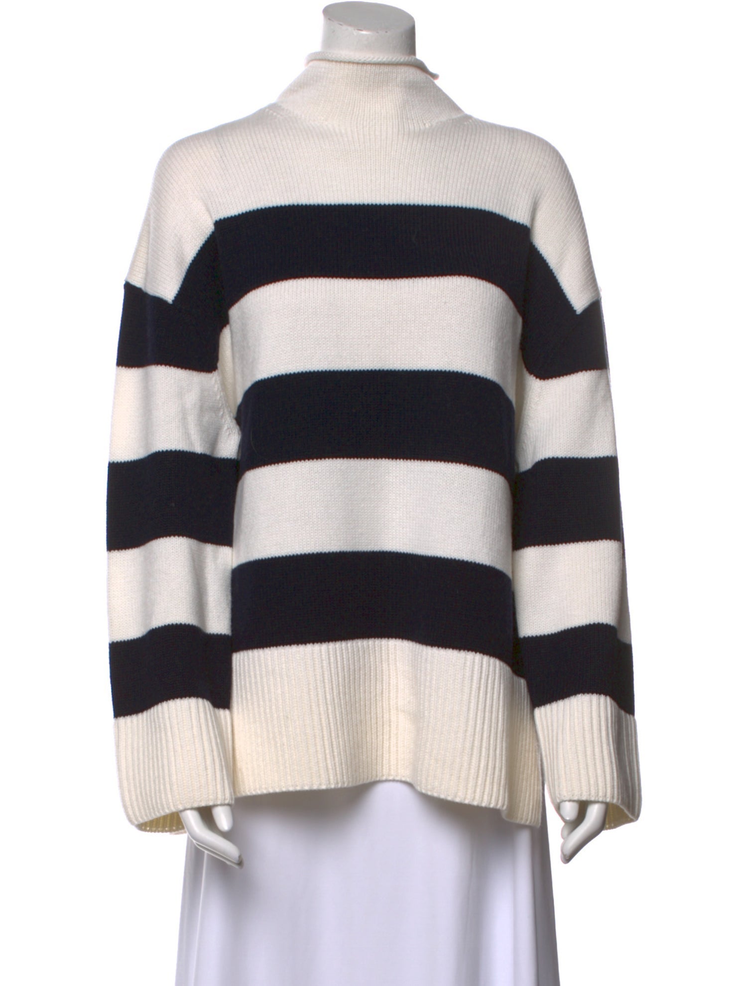 Vince Striped Mock Neck Sweater