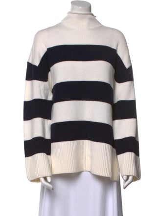 Vince Striped Mock Neck Sweater
