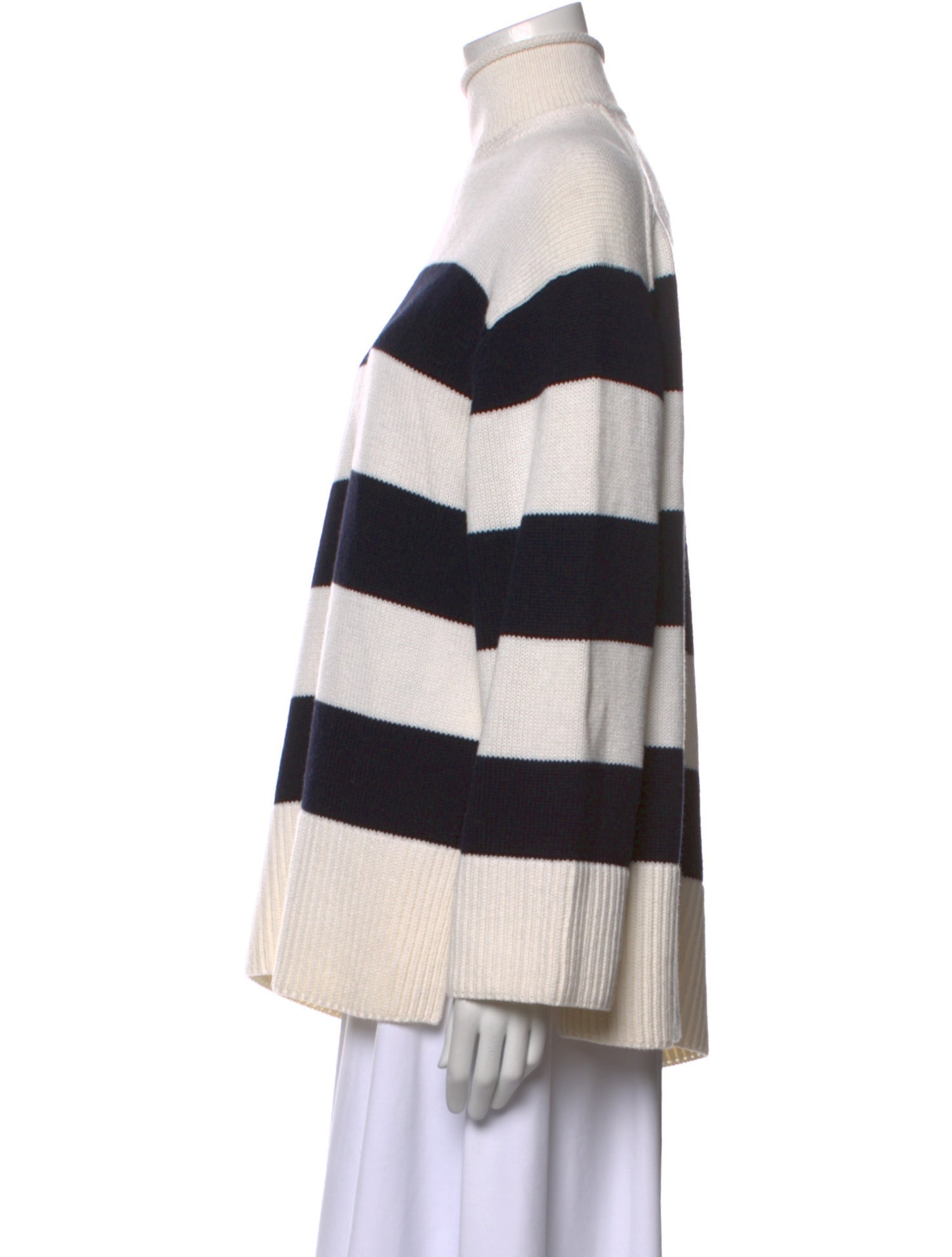 Vince Striped Mock Neck Sweater