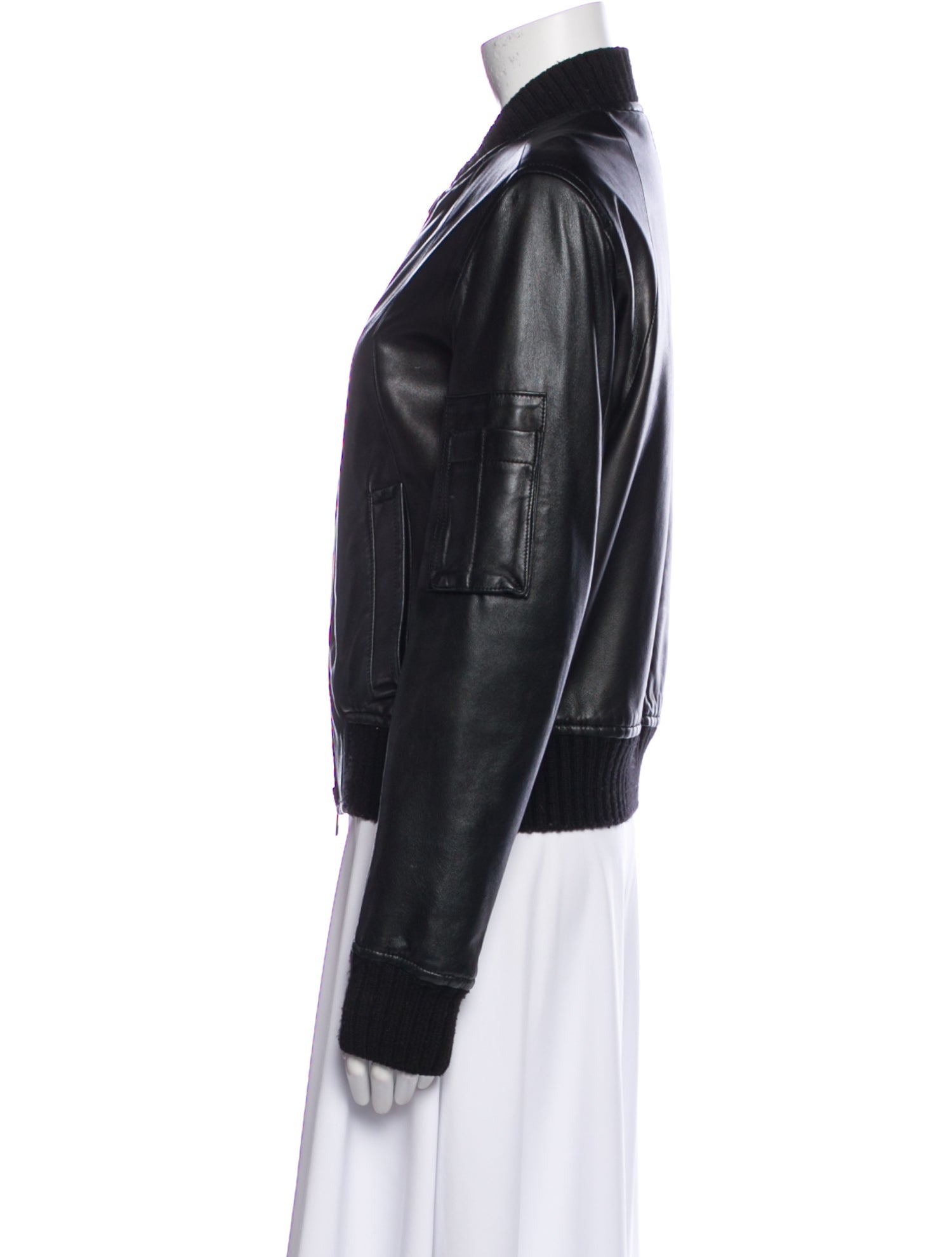 Vince Leather Bomber Jacket