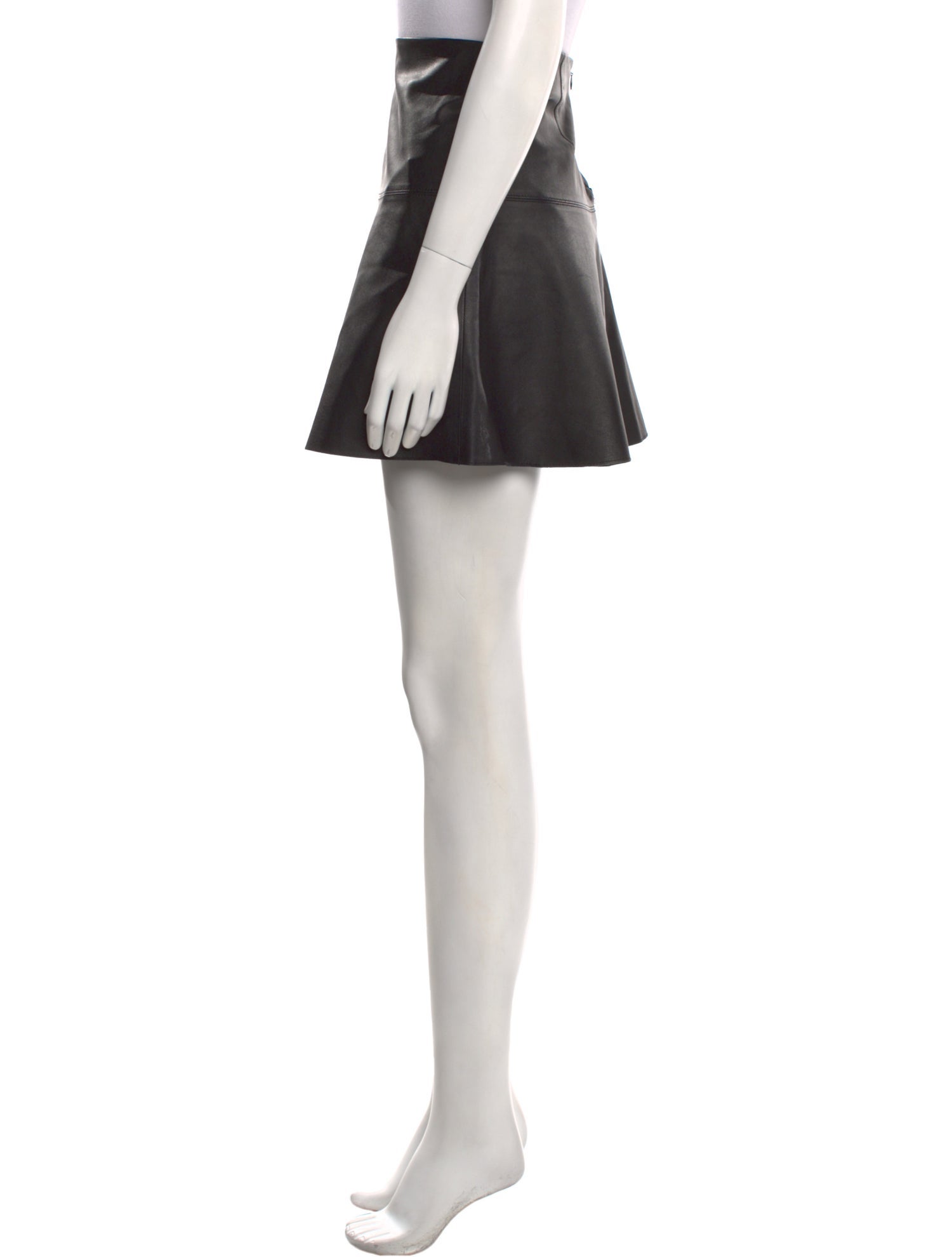 Vince Lamb Leather Mini Skirt