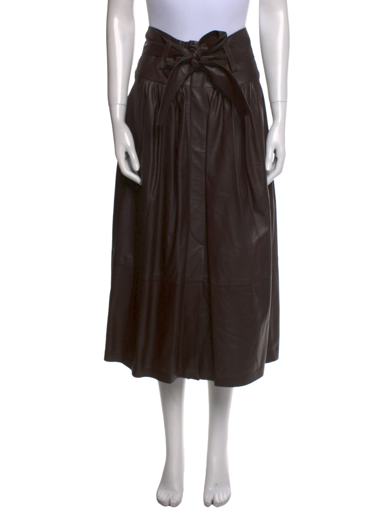 Vince Lamb Leather Midi Length Skirt
