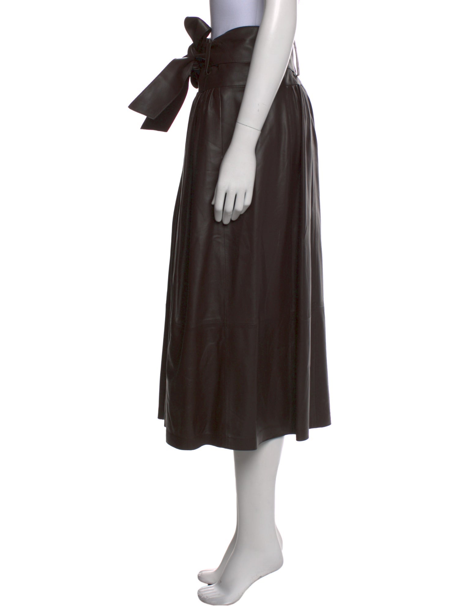 Vince Lamb Leather Midi Length Skirt