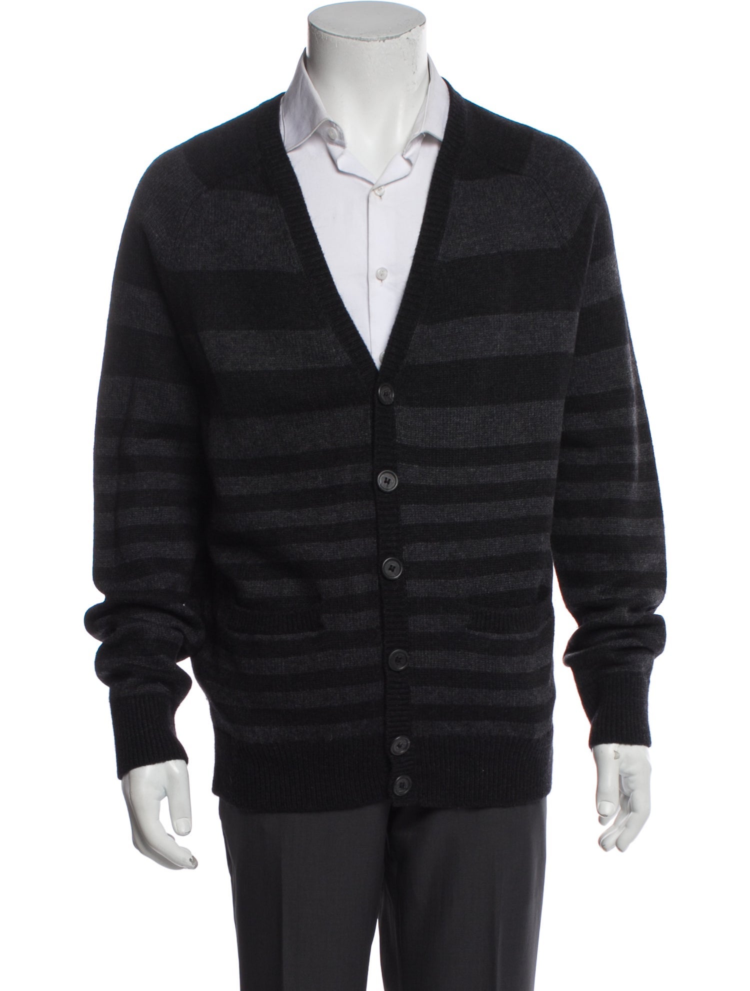 Vince Cashmere Striped Cardigan