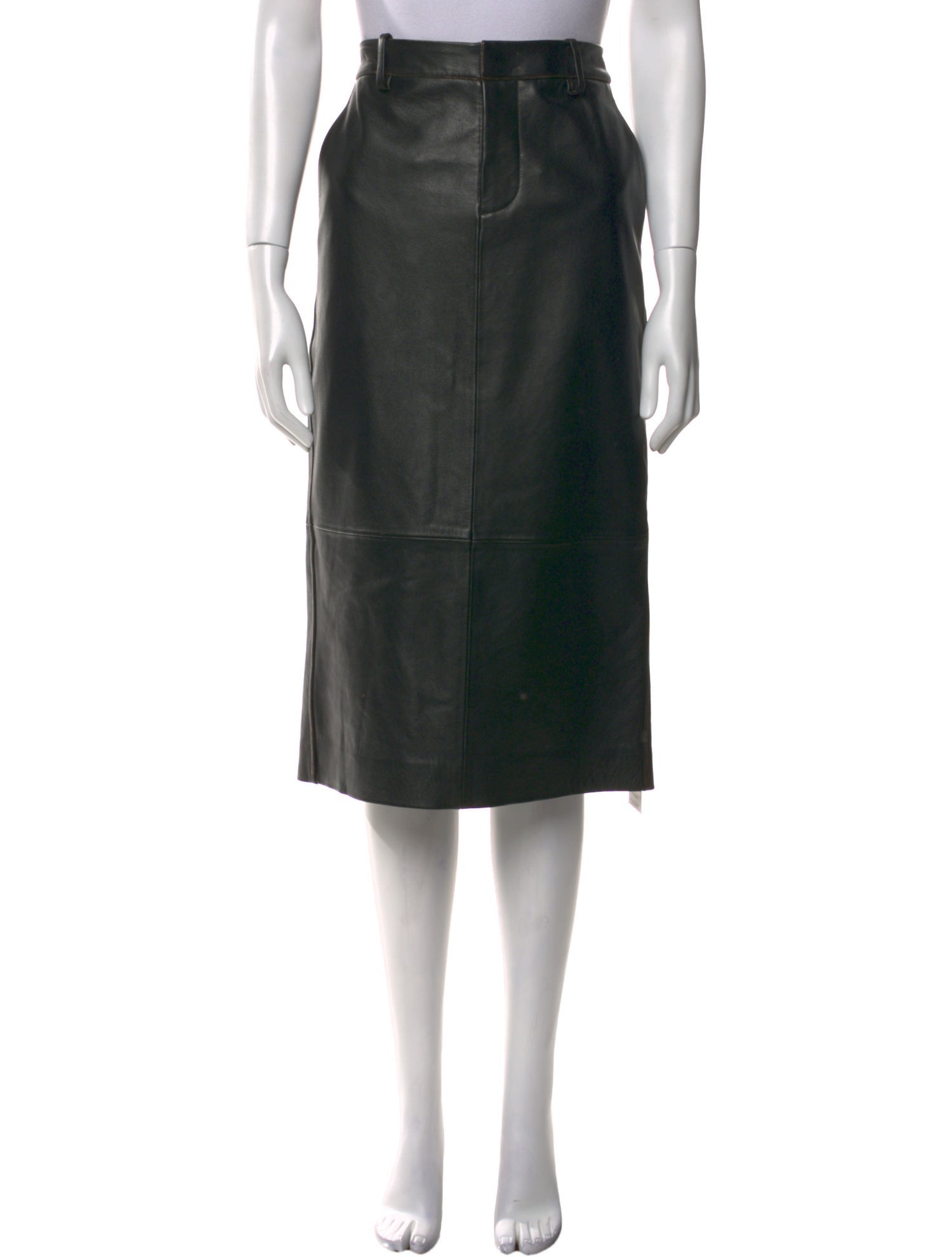 Vince Lamb Leather Midi Length Skirt