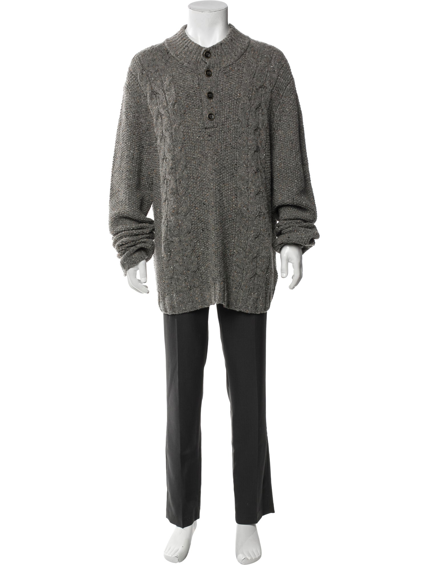 Vince Wool Mock Neck Polo Sweater