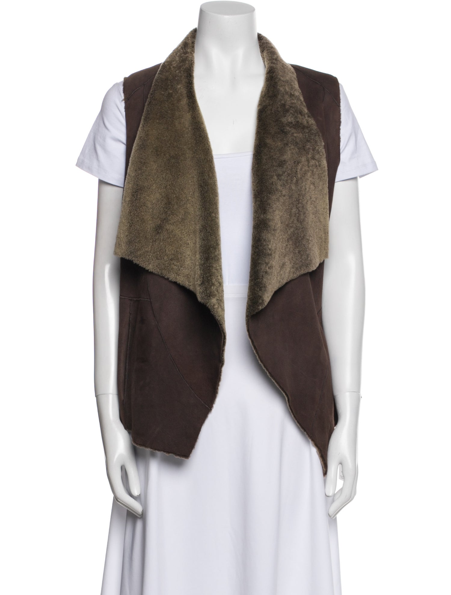 Vince Shearling Colorblock Pattern Fur Jacket