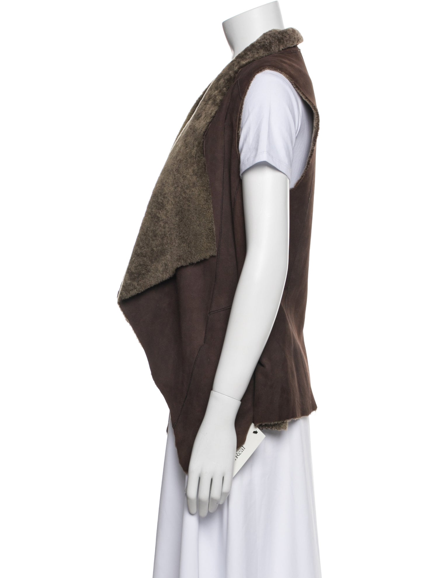 Vince Shearling Colorblock Pattern Fur Jacket