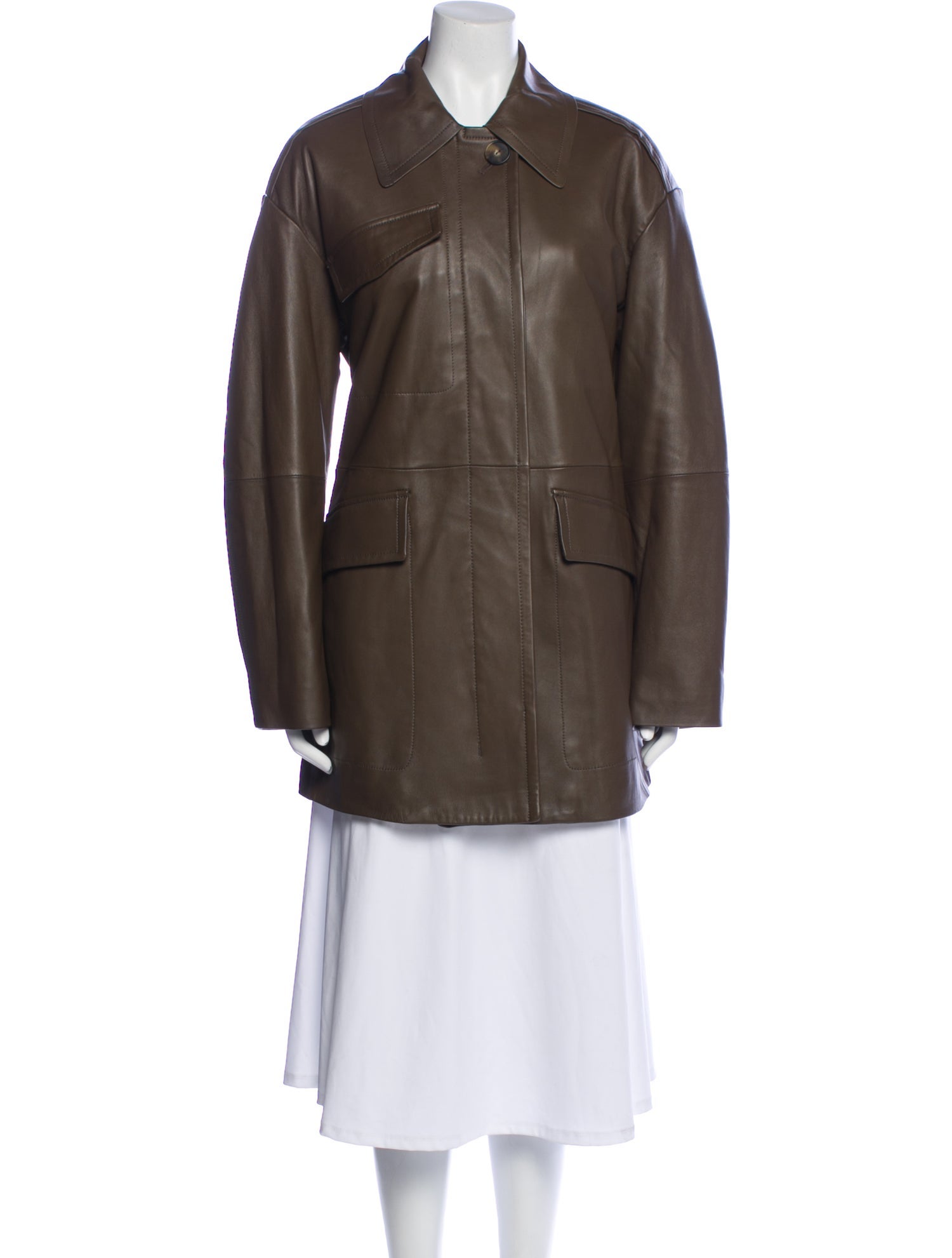 Vince Lamb Leather Peacoat