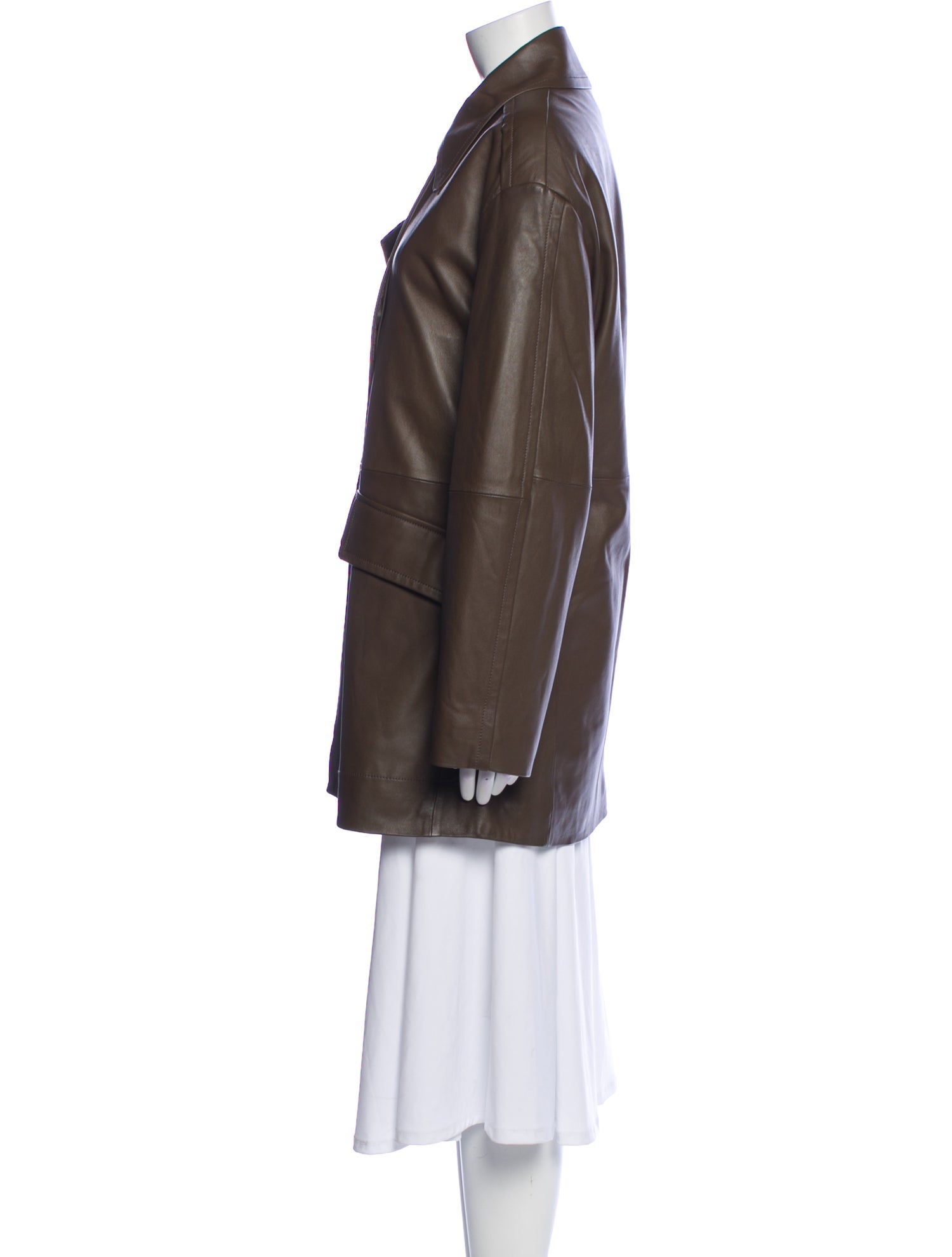 Vince Lamb Leather Peacoat