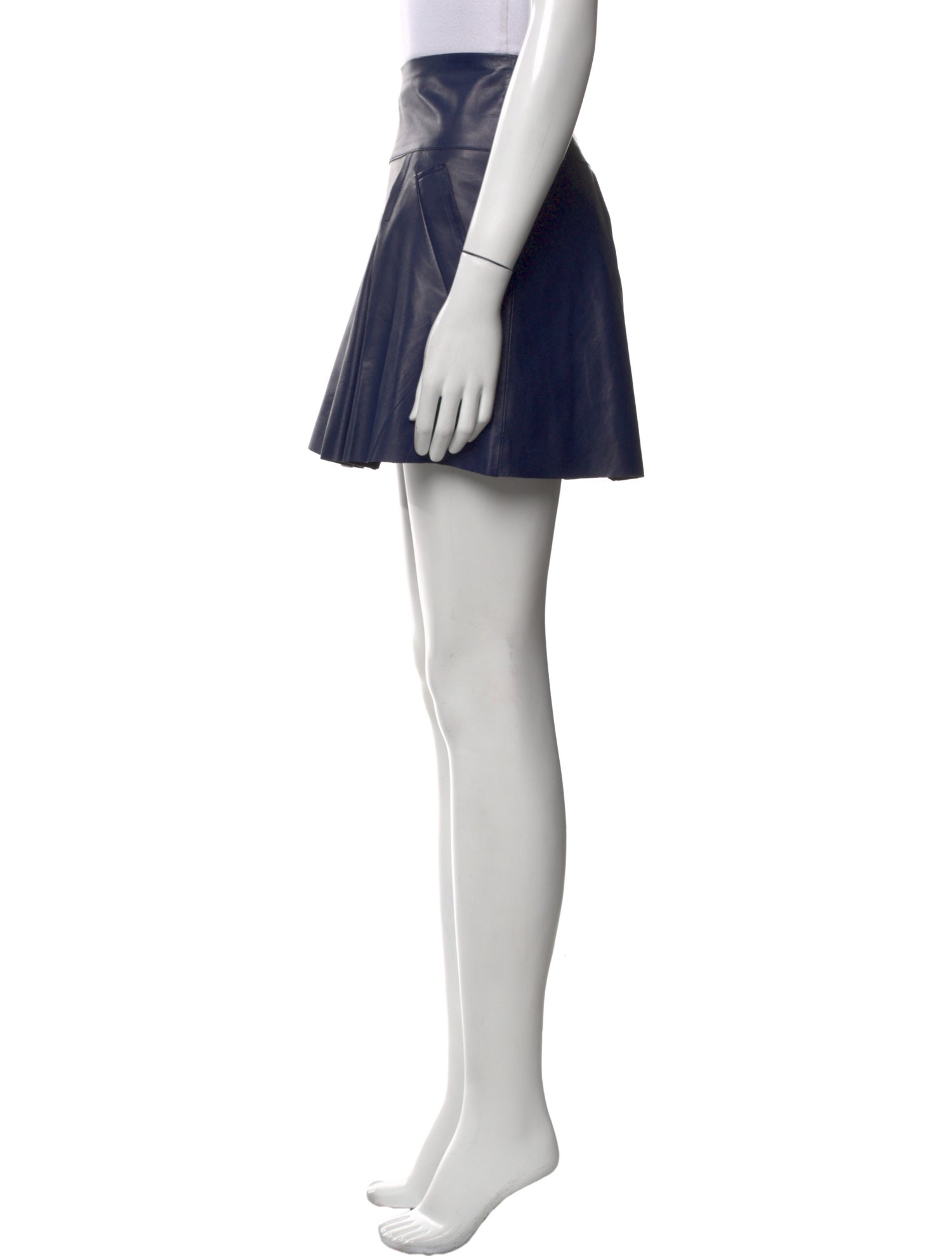 Vince Lamb Leather Mini Skirt