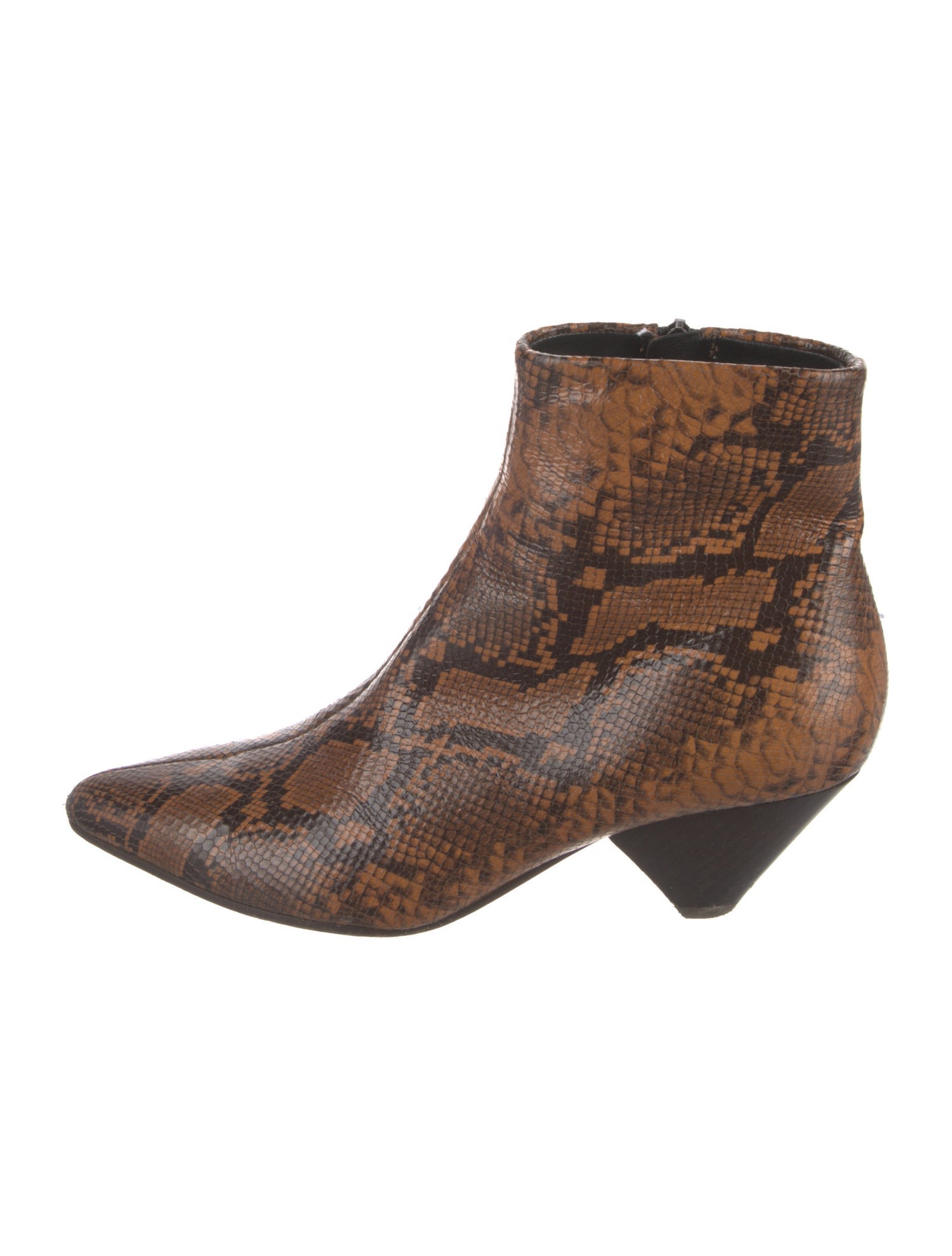 Vince Snakeskin Animal Print Boots