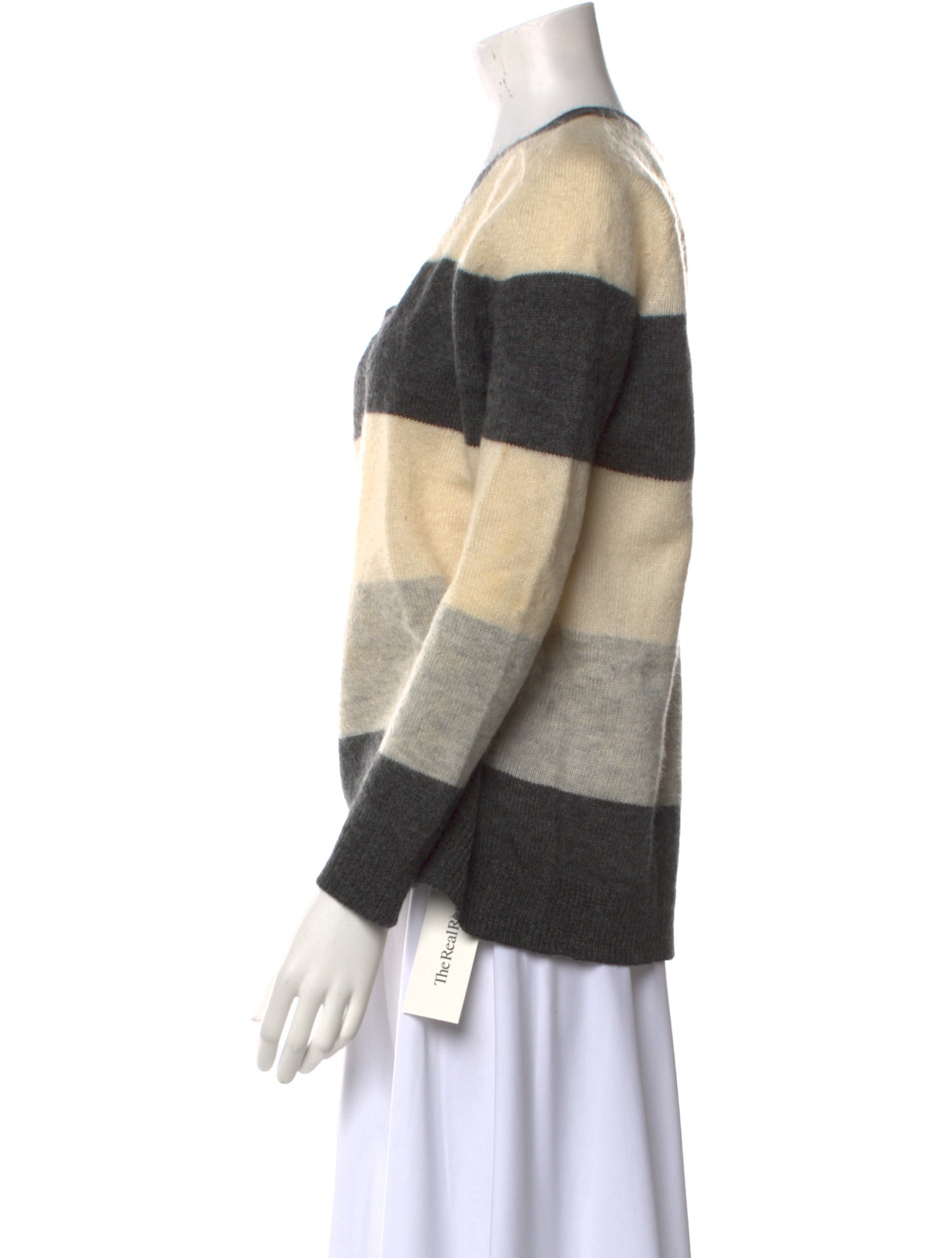 Vince Striped V-Neck Sweater