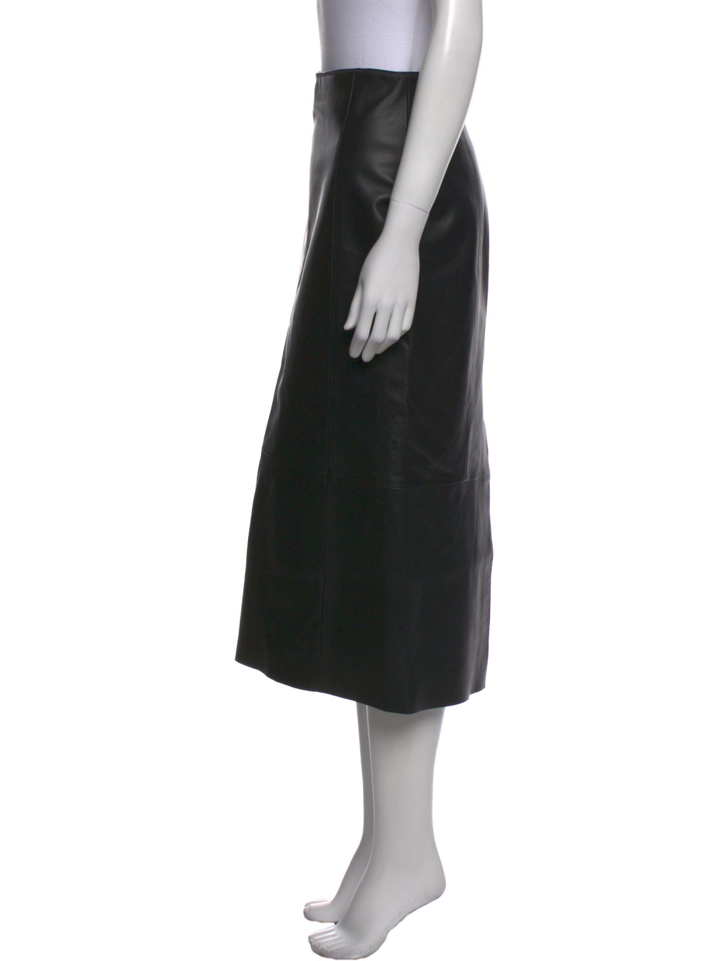 Vince Lamb Leather Midi Length Skirt