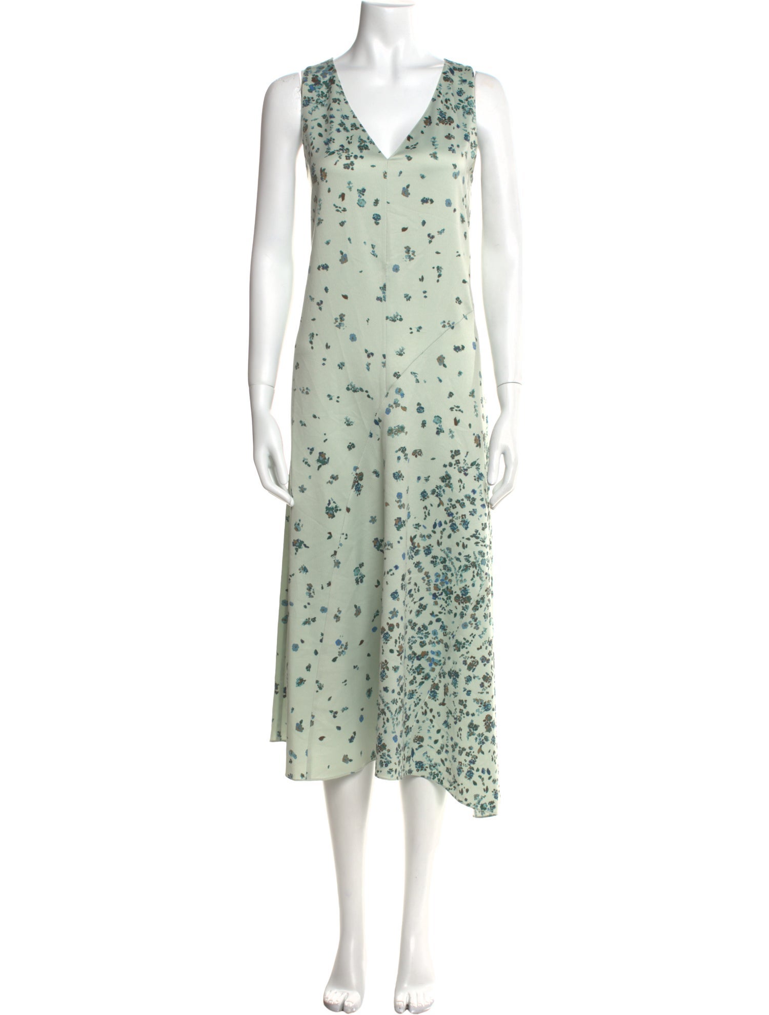 Vince Floral Print Midi Length Dress