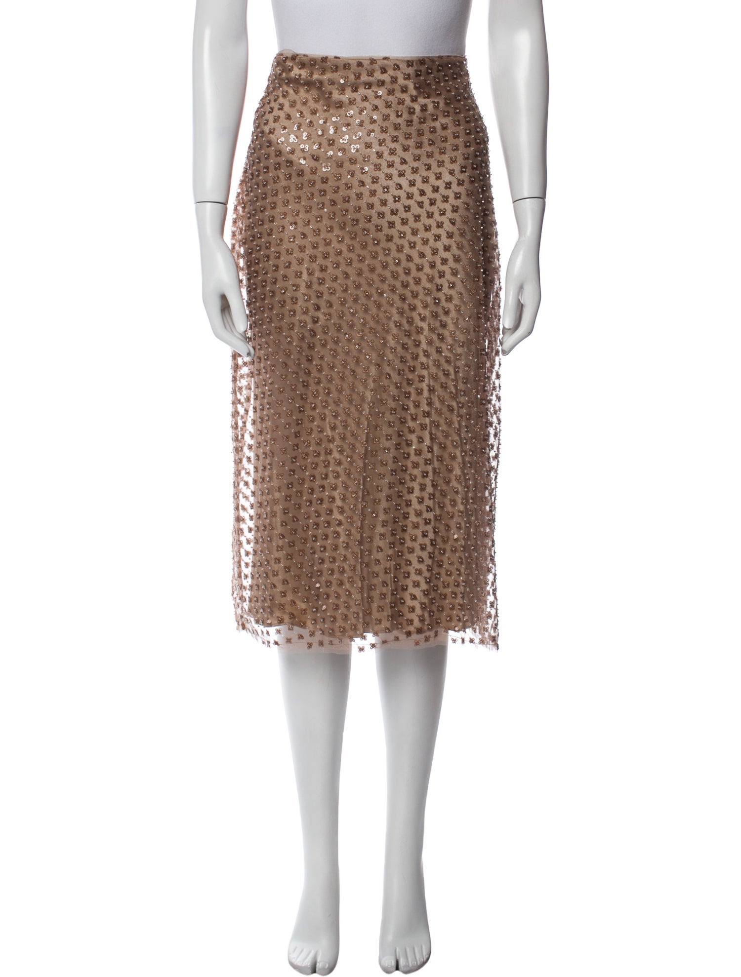 Vince Mesh Accents Midi Length Skirt