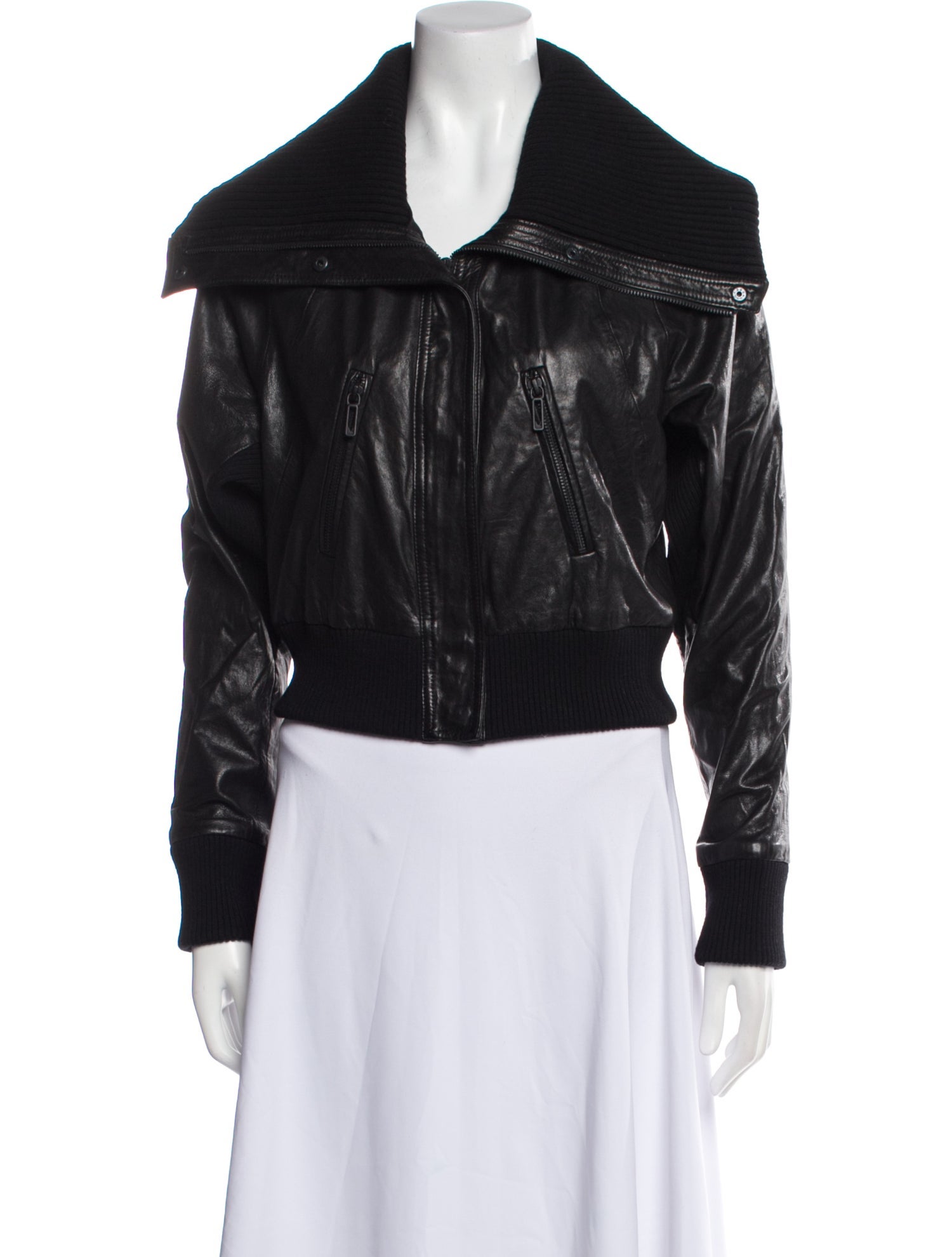 Vince Leather Bomber Jacket