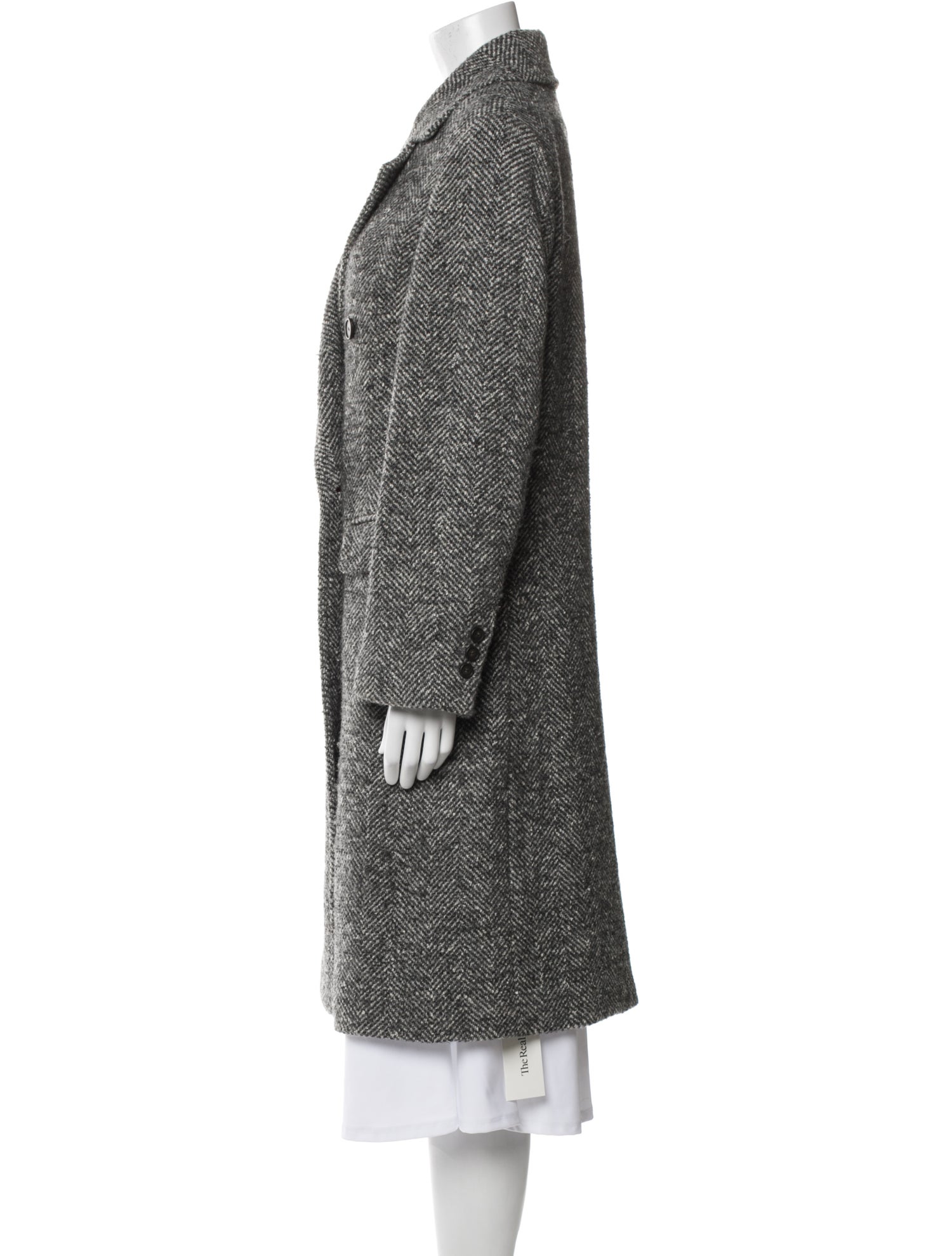Vince Wool Tweed Pattern Coat