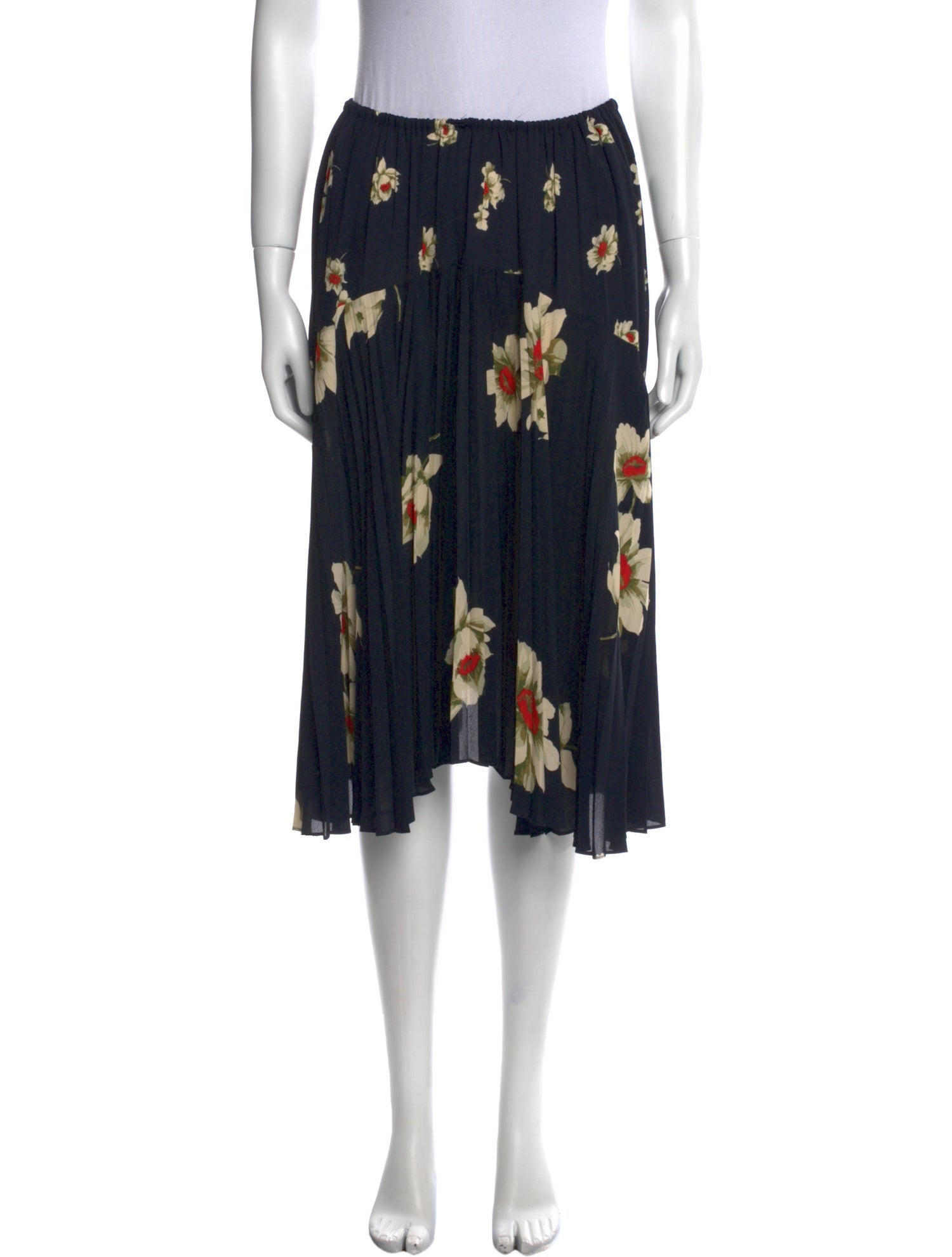 Vince Floral Print Knee-Length Skirt