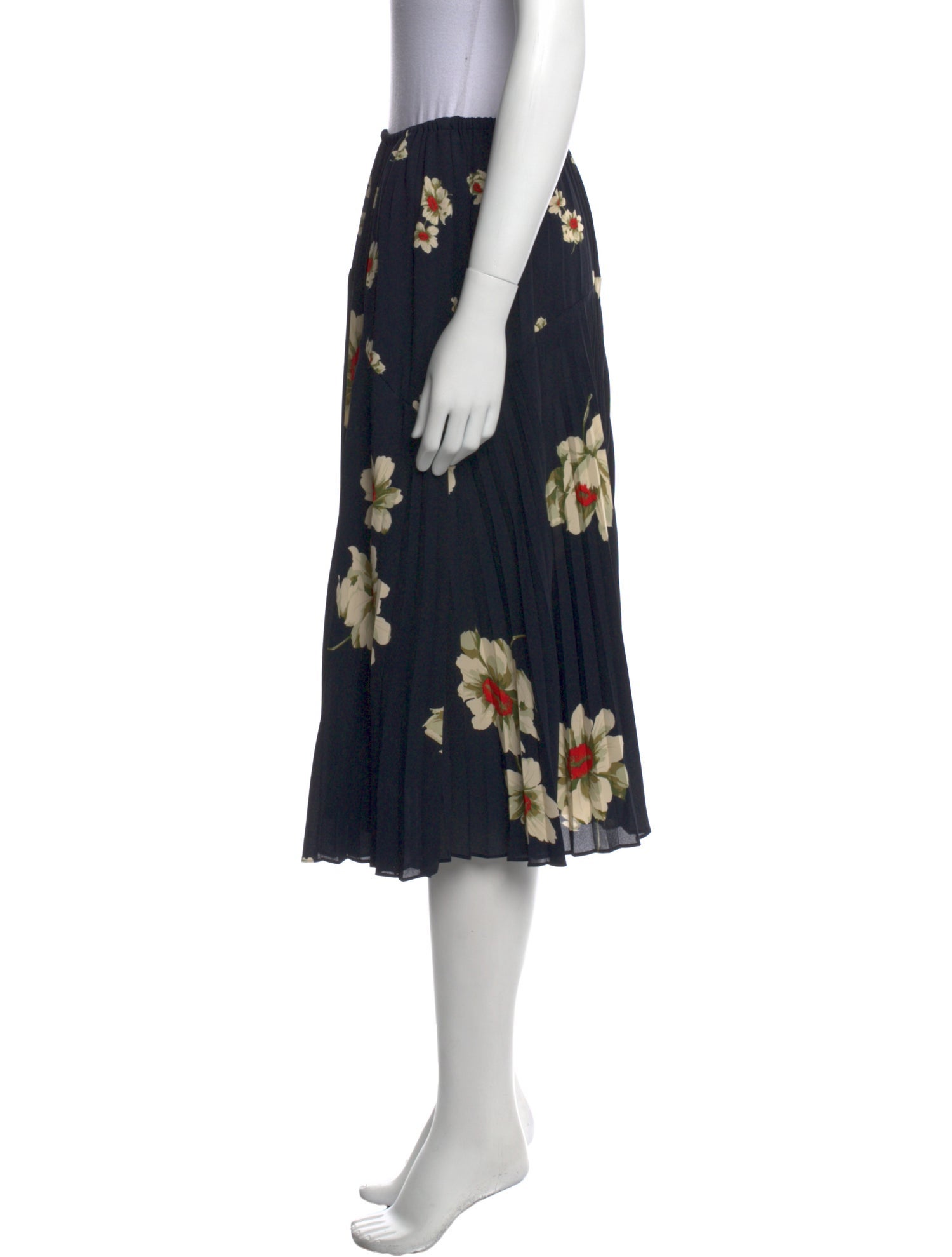 Vince Floral Print Knee-Length Skirt