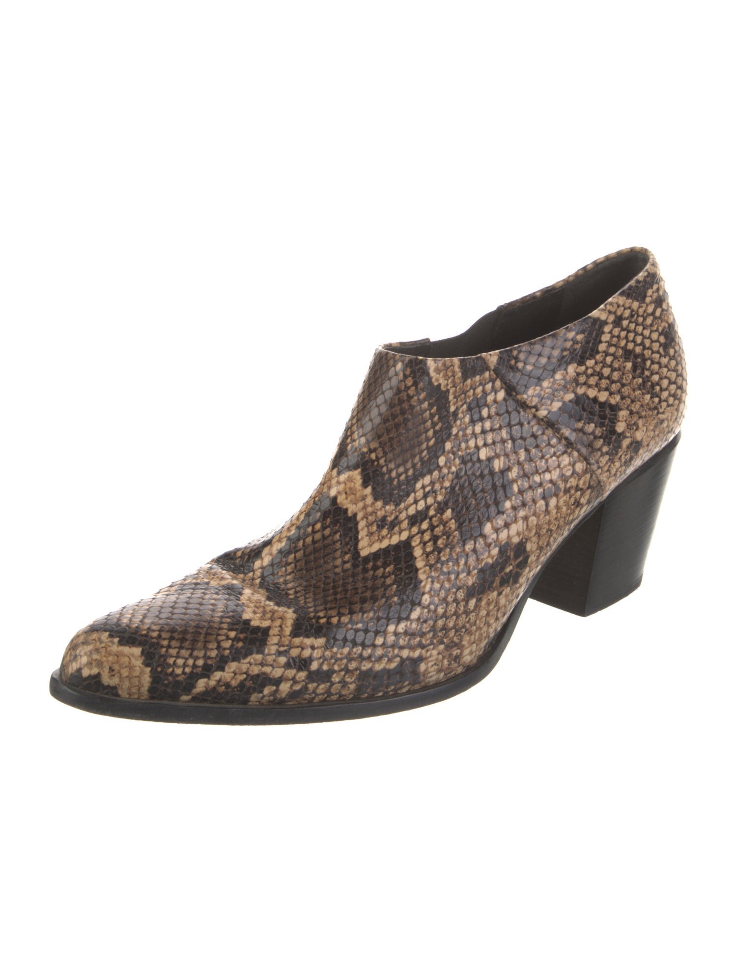 Vince Embossed Leather Animal Print Western Boots