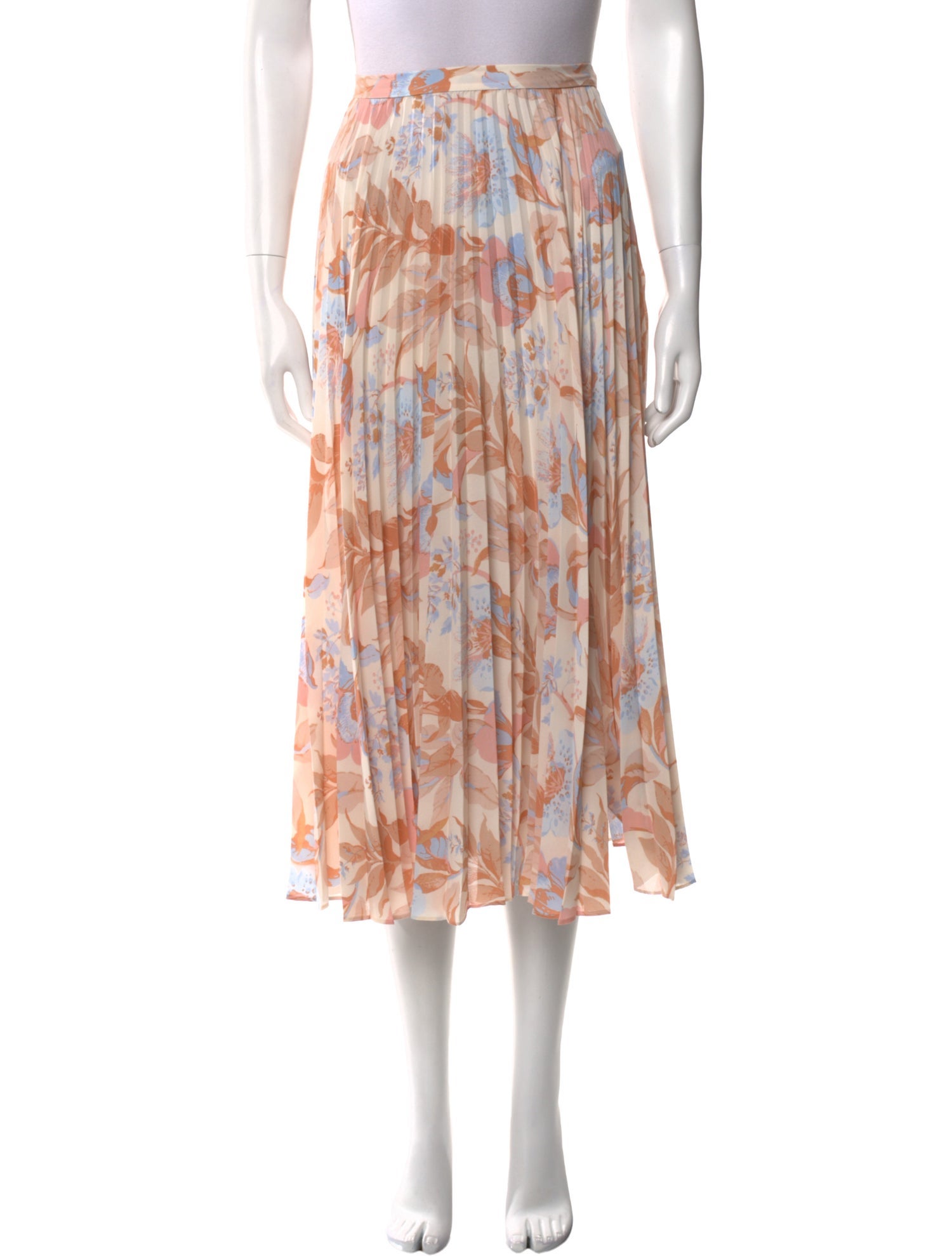 Vince Floral Print Midi Length Skirt