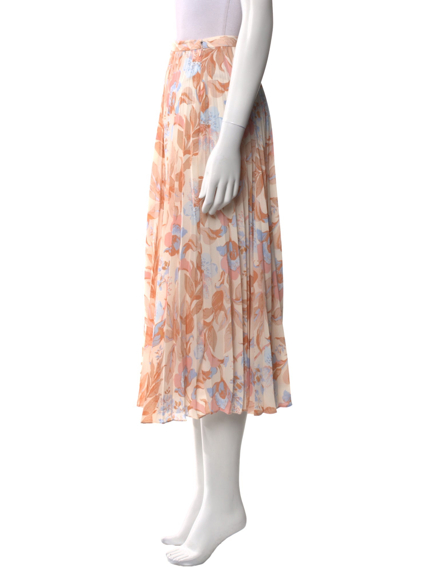 Vince Floral Print Midi Length Skirt