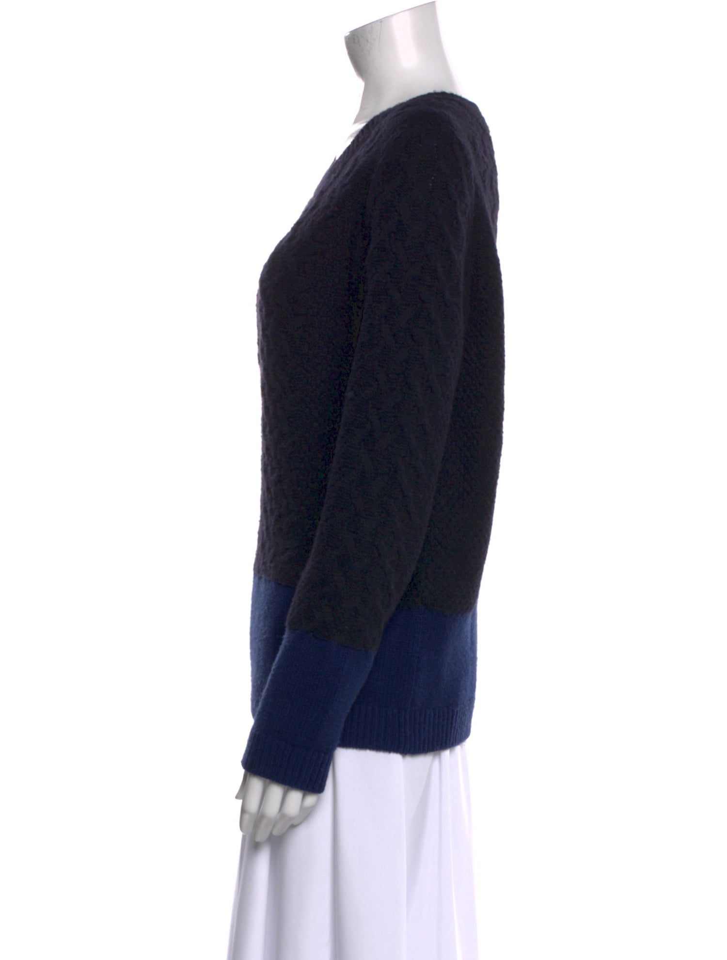Vince Colorblock Pattern Scoop Neck Sweater