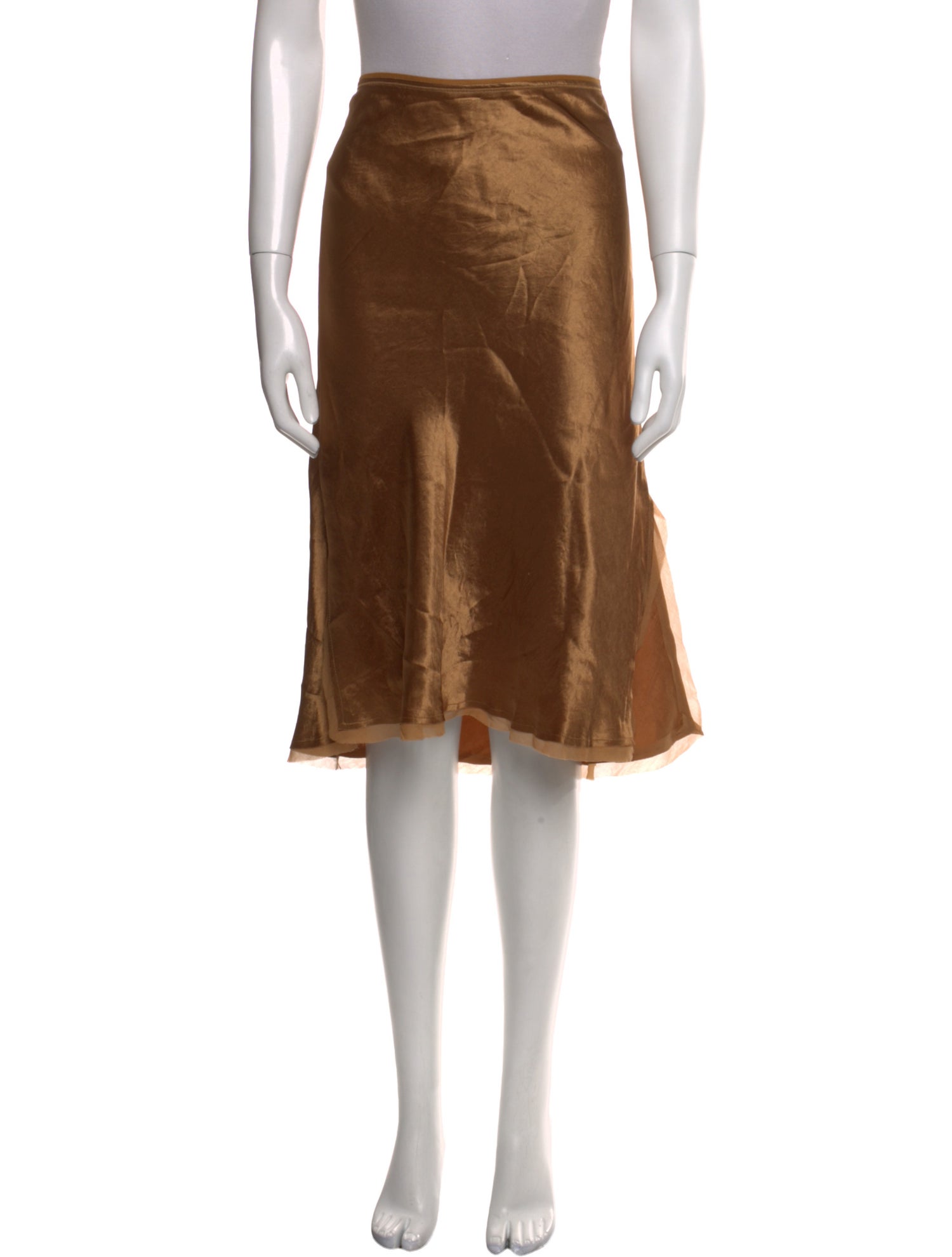 Vince Mesh Accents Knee-Length Skirt