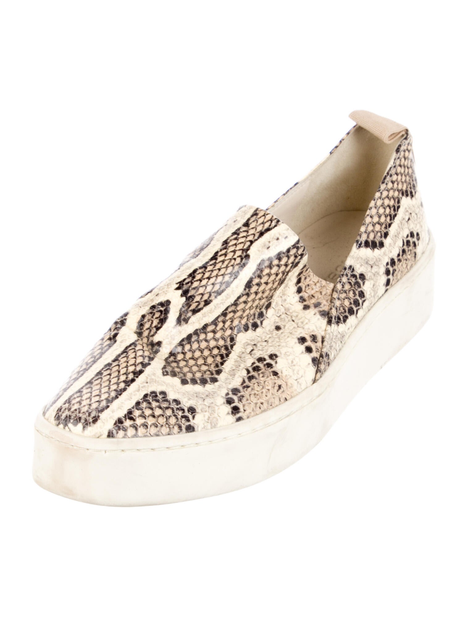 Vince Embossed Leather Animal Print Espadrilles