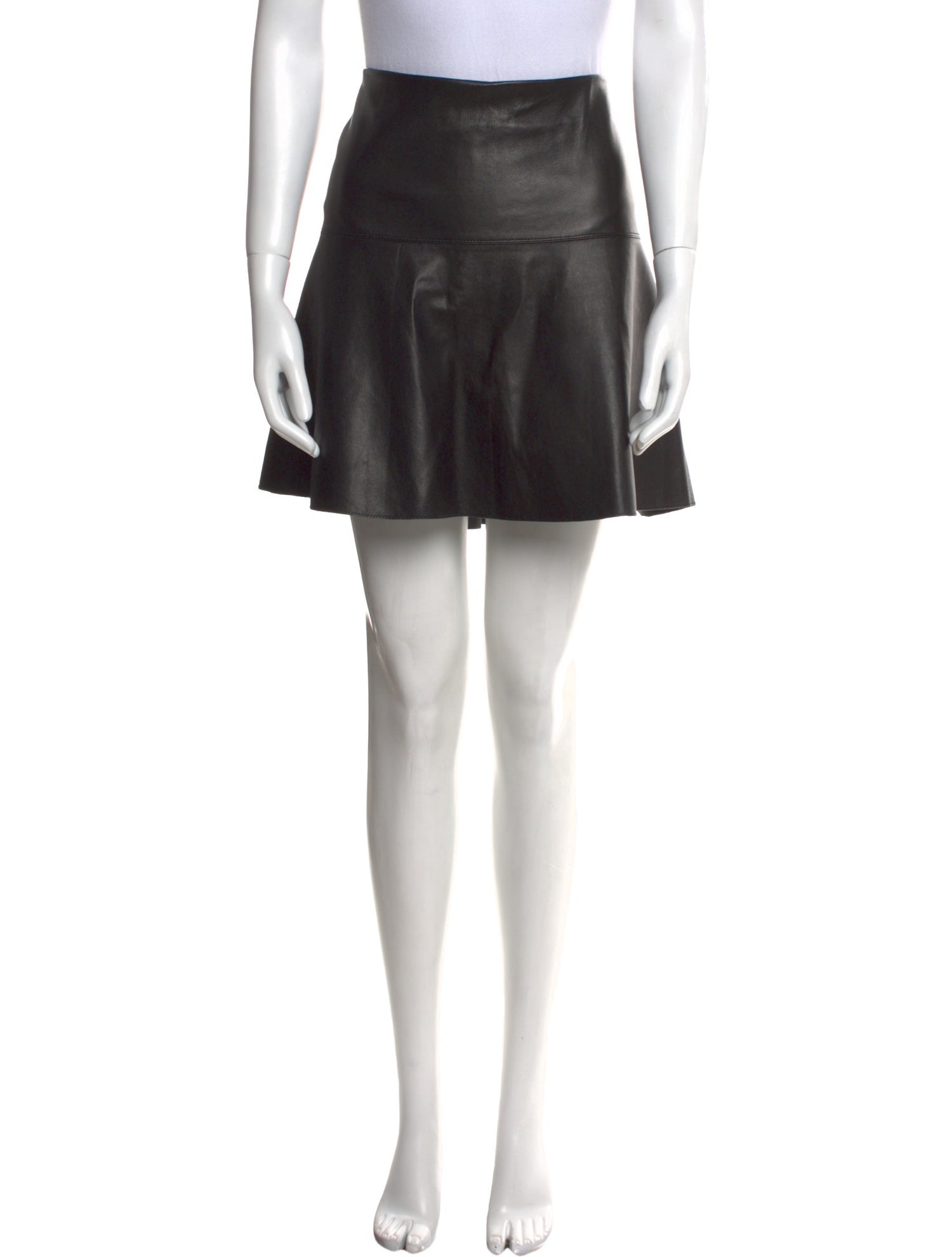 Vince Lamb Leather Mini Skirt