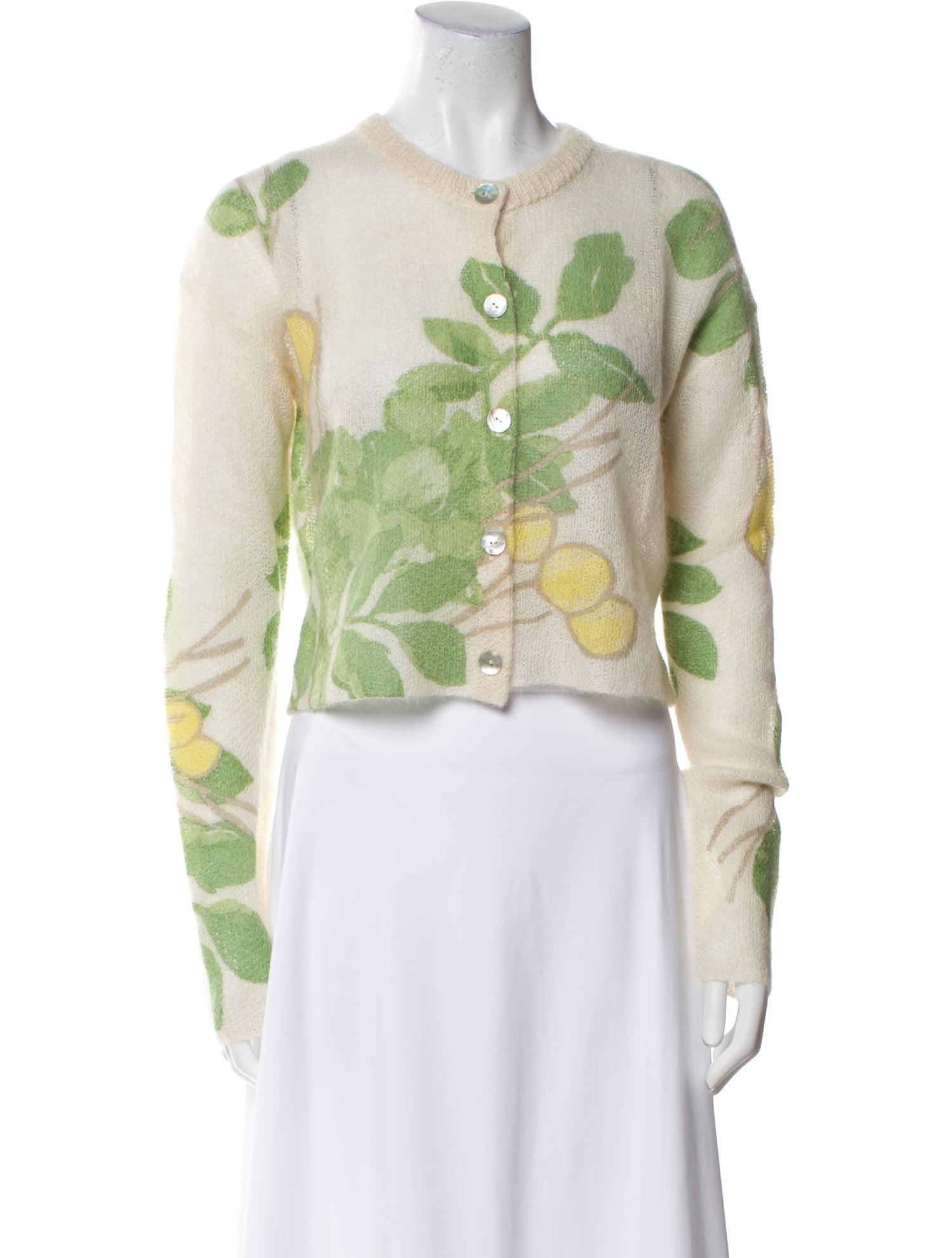 Vince Floral Print Crew Neck Sweater