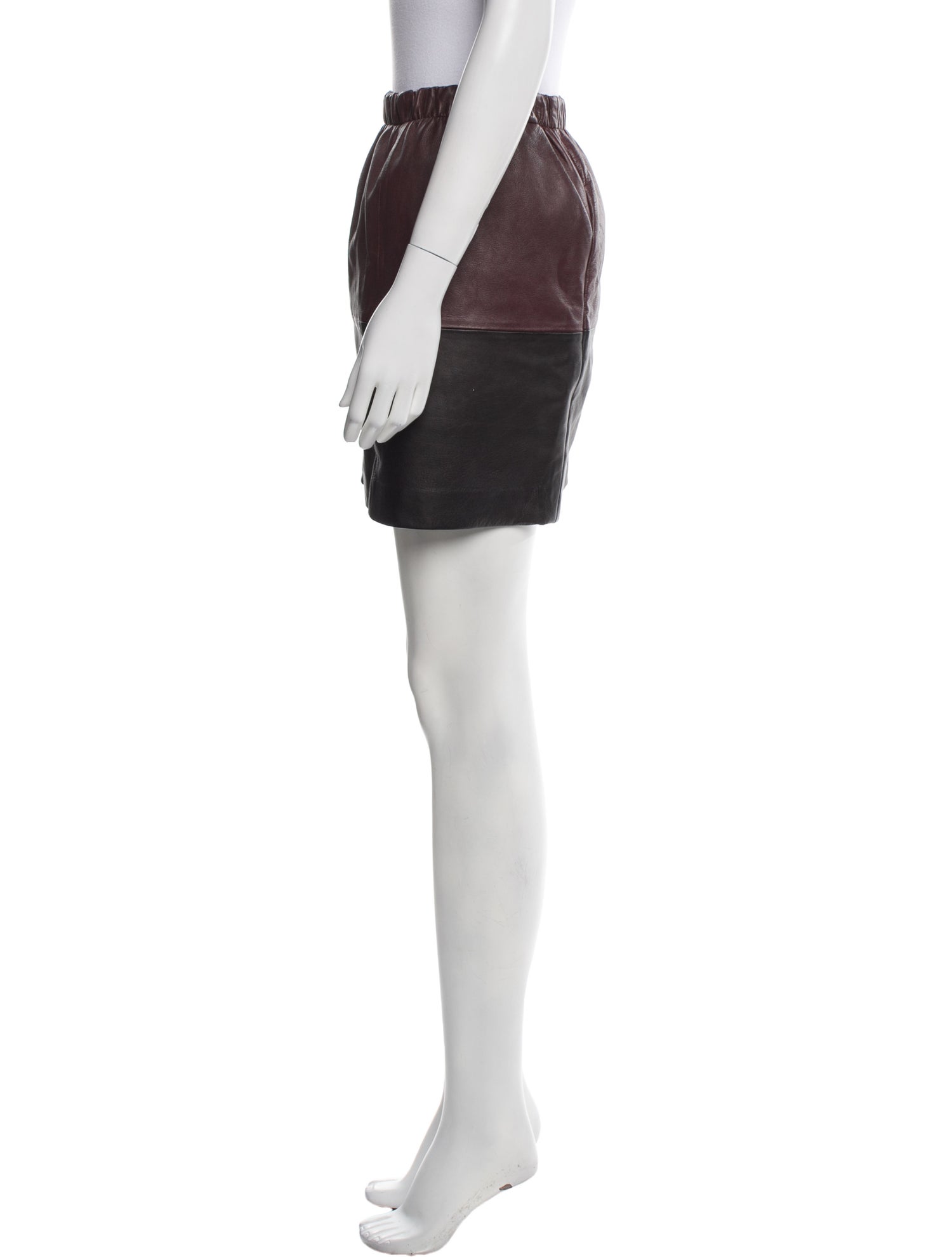 Vince Lamb Leather Mini Skirt