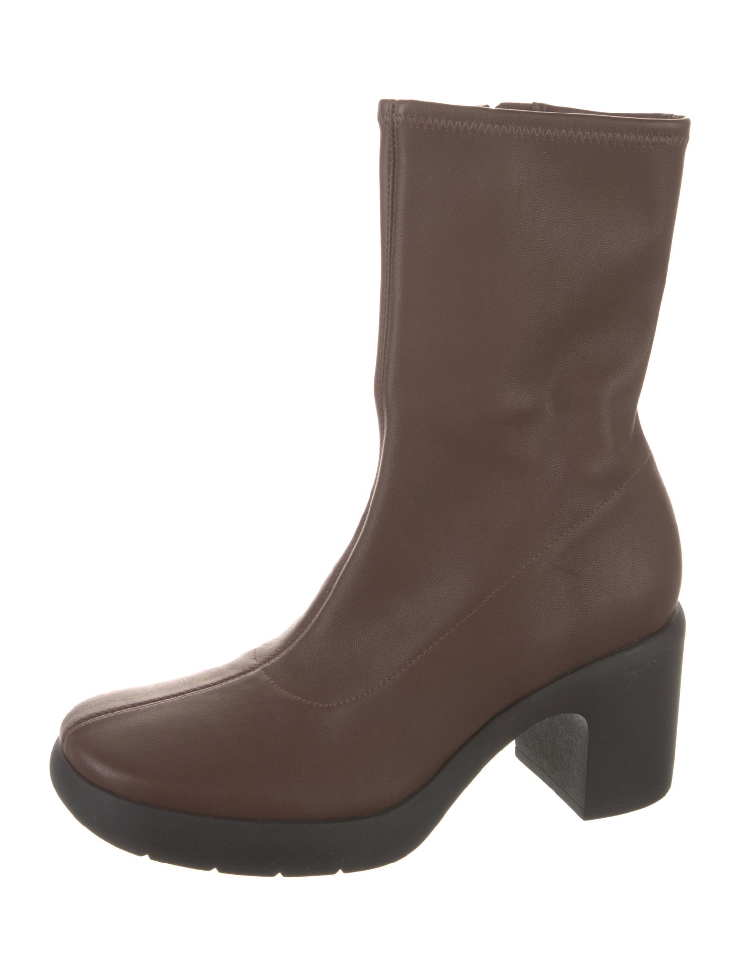 Vince Leather Colorblock Pattern Sock Boots