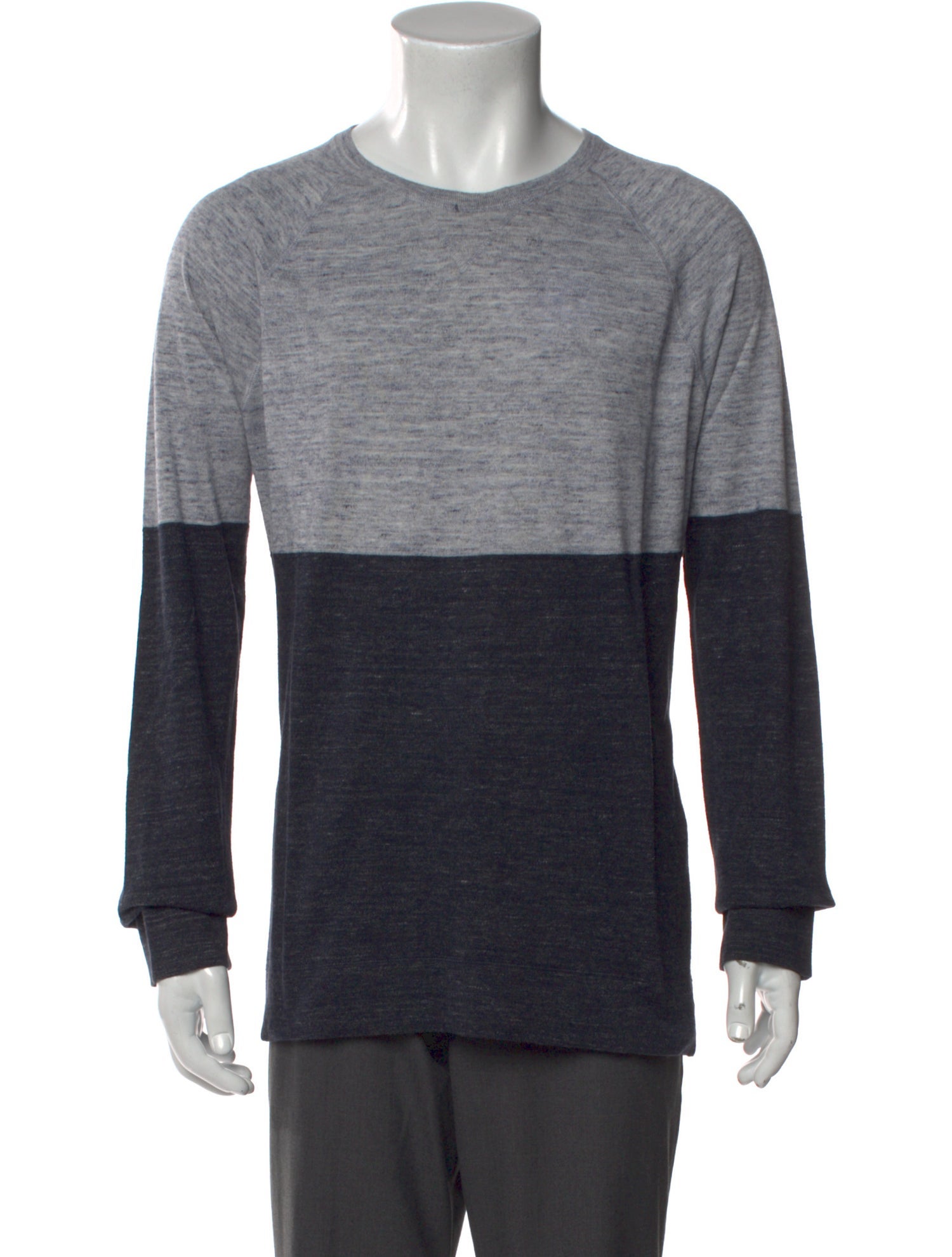 Vince Colorblock Pattern Crew Neck Pullover
