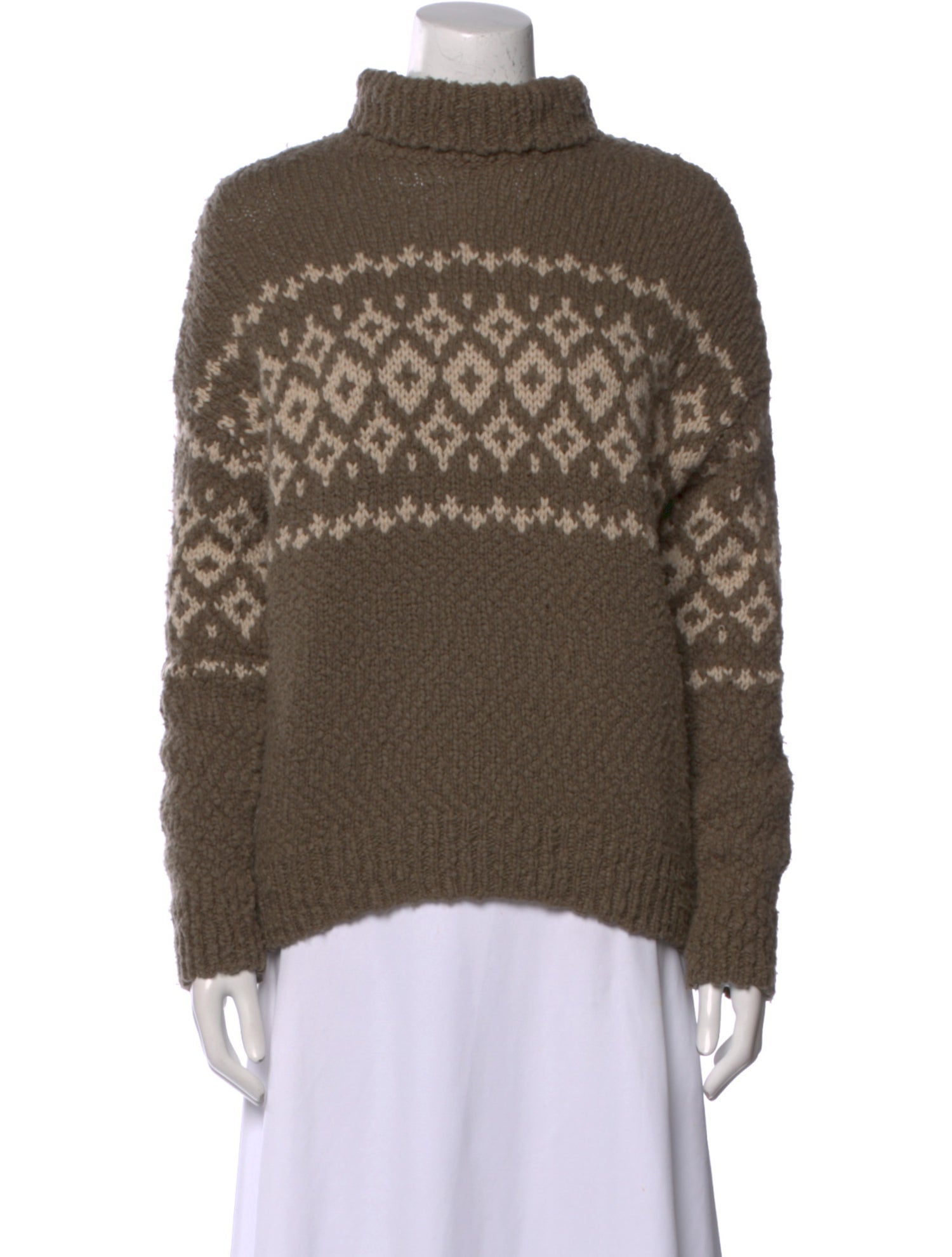 Vince Printed Turtleneck Sweater