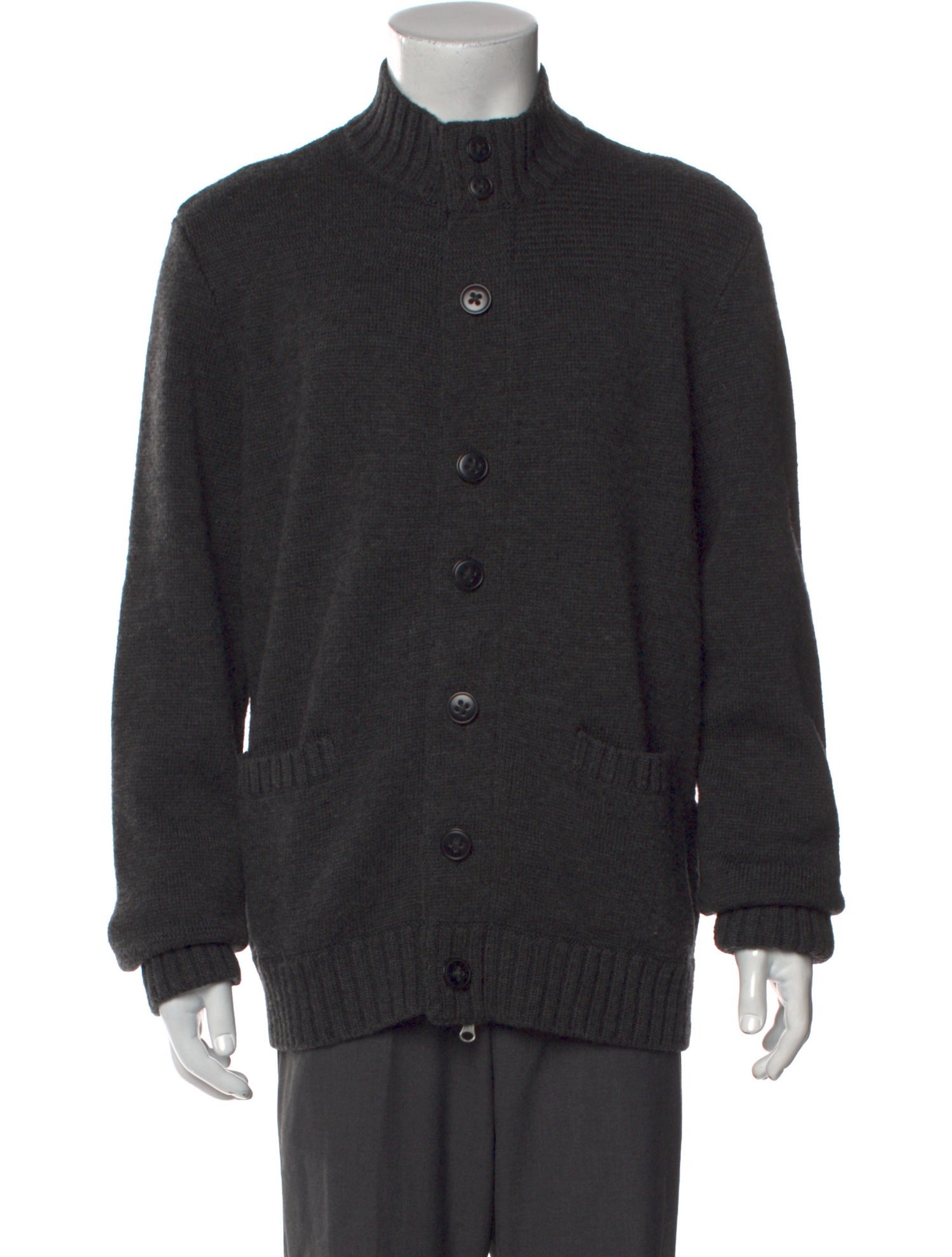 Vince Wool Mock Neck Cardigan