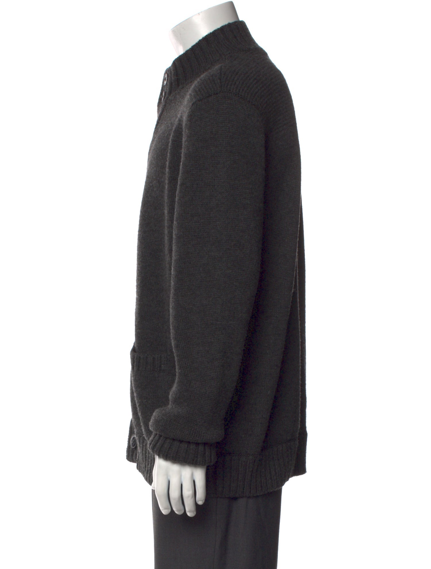 Vince Wool Mock Neck Cardigan
