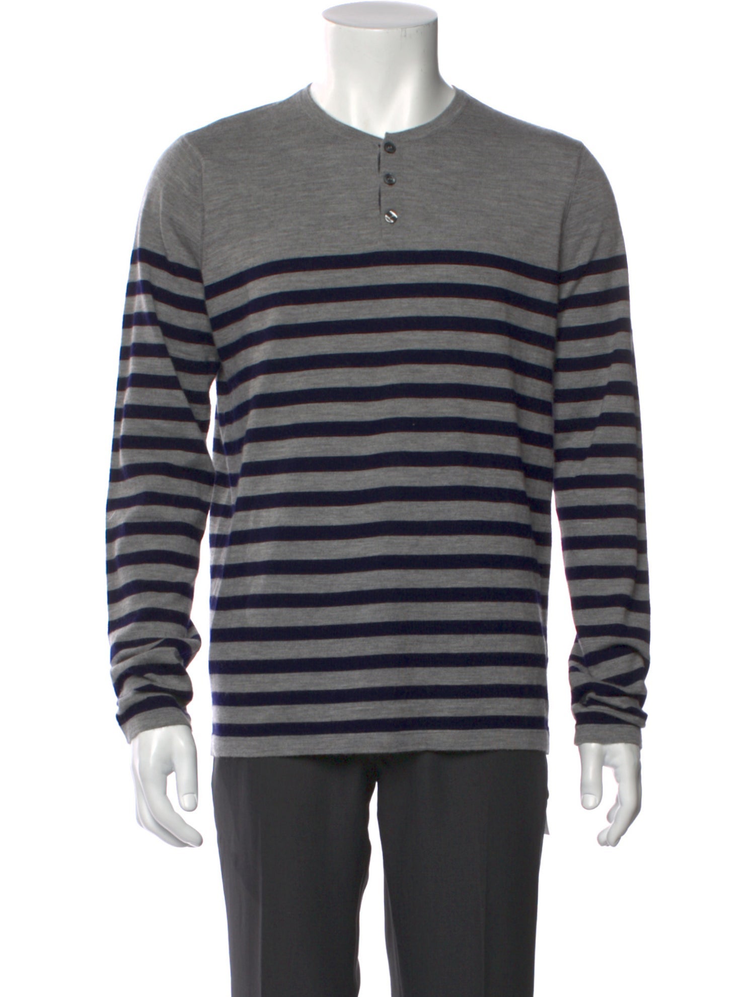 Vince Wool Striped Polo Sweater