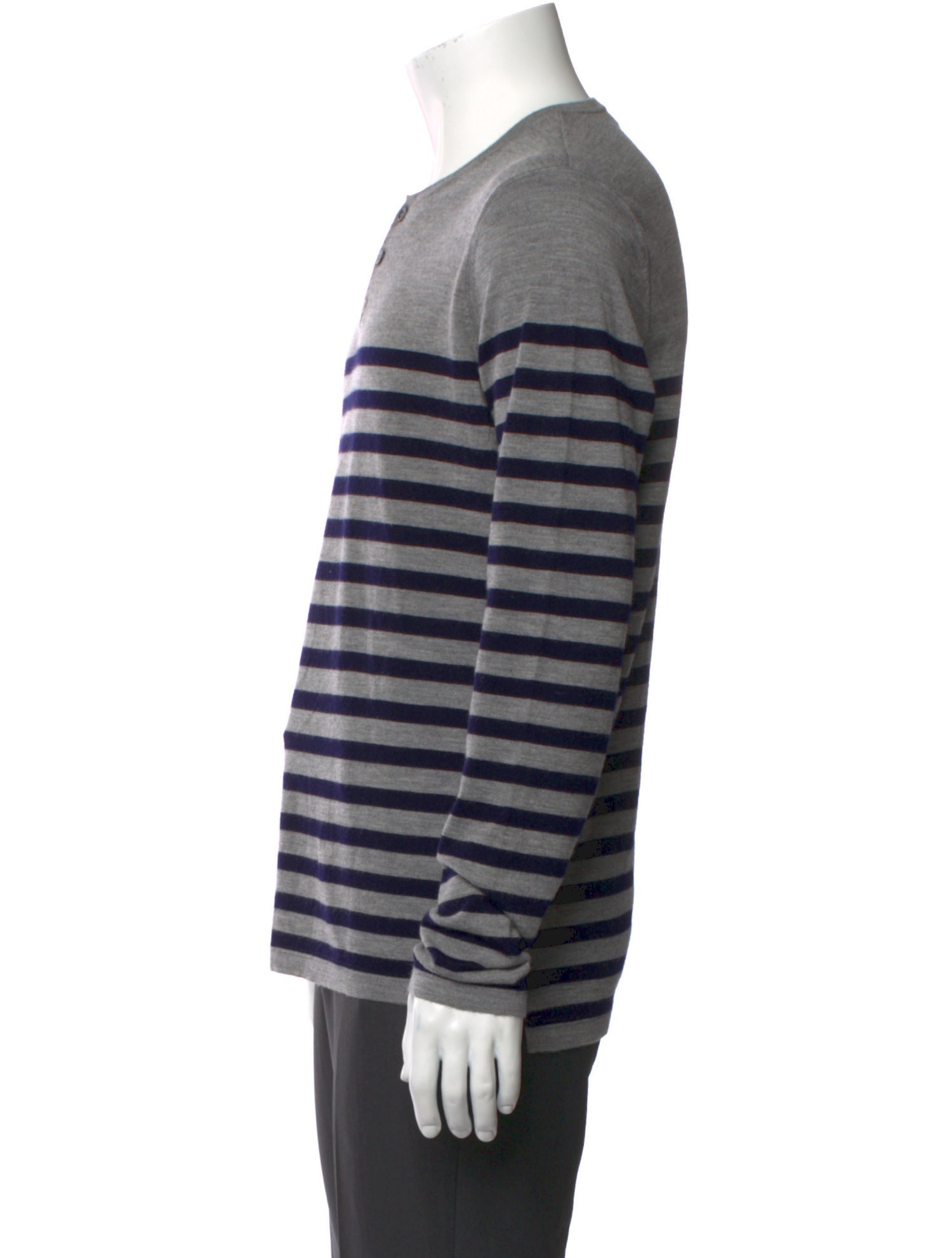 Vince Wool Striped Polo Sweater