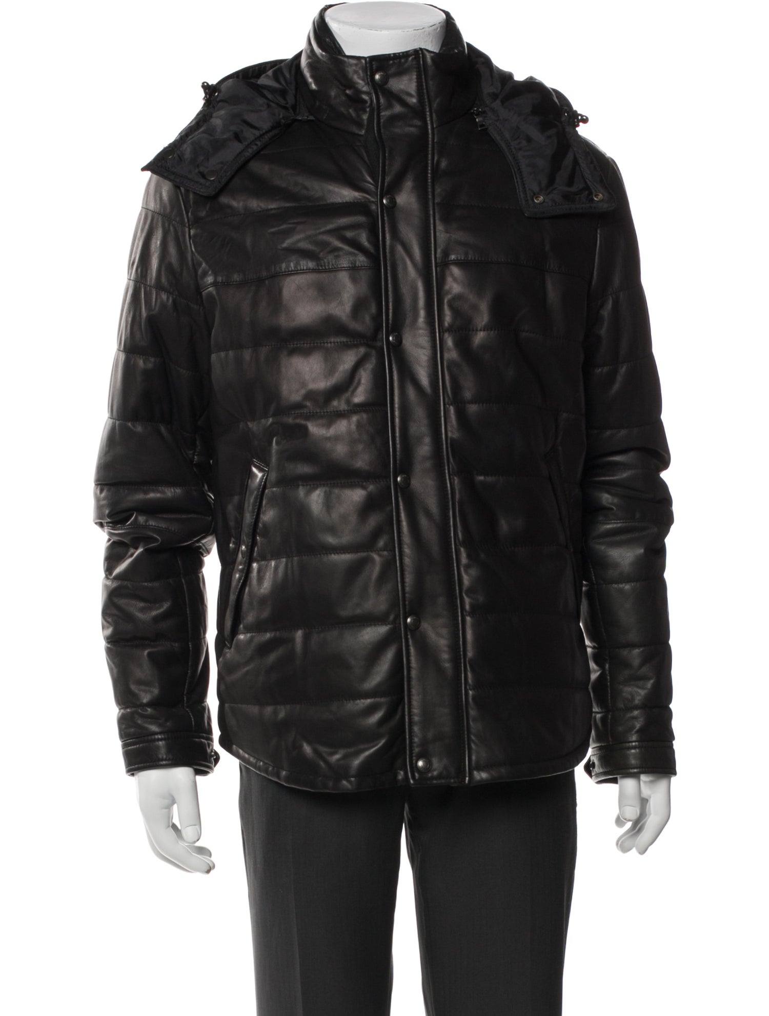 Vince Lamb Leather Puffer Coat